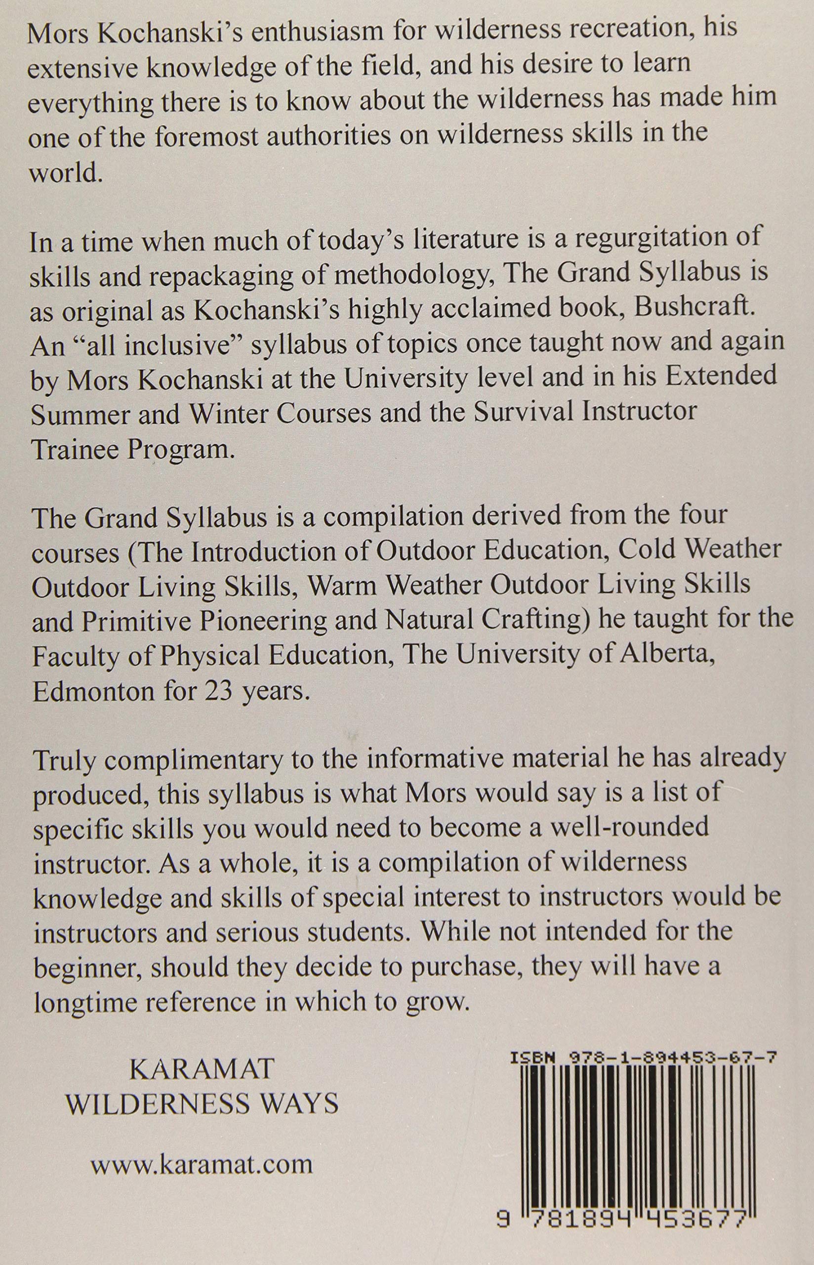 Grand Syllabus: Instructor Trainee Program