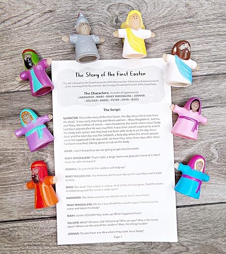 Miniatura 6 de Story of The First Easter - Juego de marionetas de dedo para niños para estudio bíblico o escuela dominical