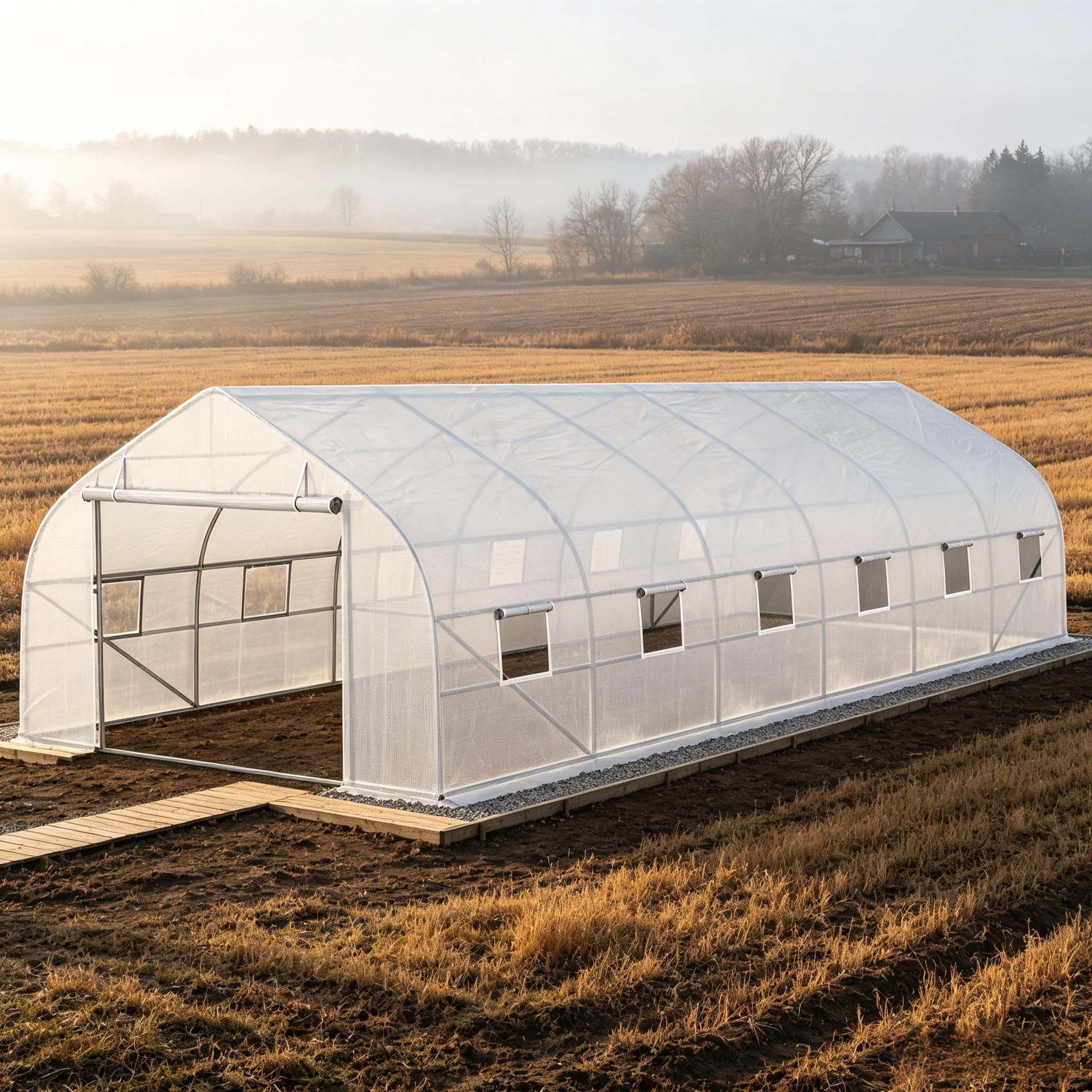 Gartengewächshaus 8x3x2 M, Weiß