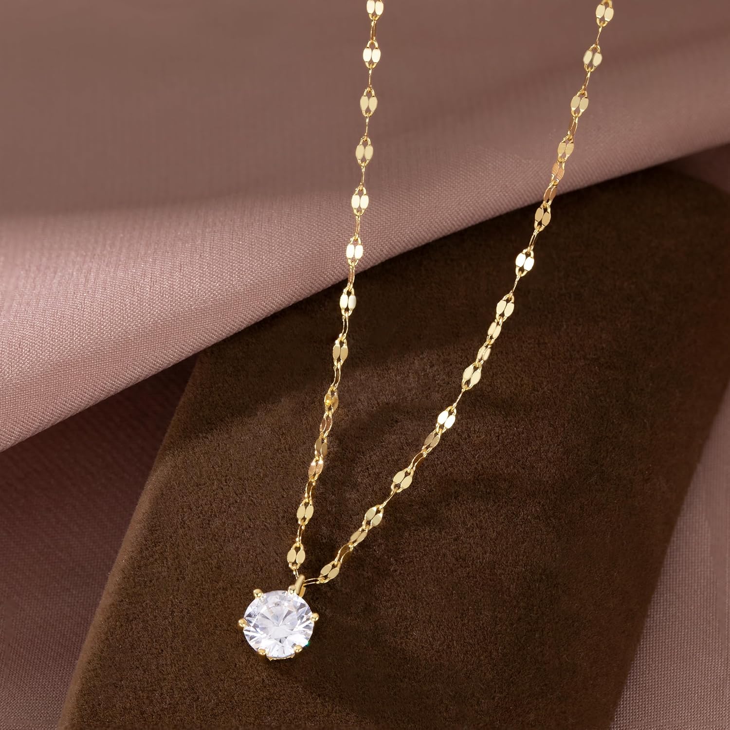 SLUYNZ 925 Sterling Silver Round CZ Choker Necklace Chain for Women Teens Cubic Zirconia Pendant Necklace Shiny - Image 2