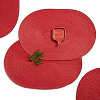 Vista 1 de AHHFSMEI Placemats Set of 6 for Dining Table Washable Woven Non-Slip 18x12 inches Placemat Heat-Resistant Durable Table Mats for Dining Table Easy