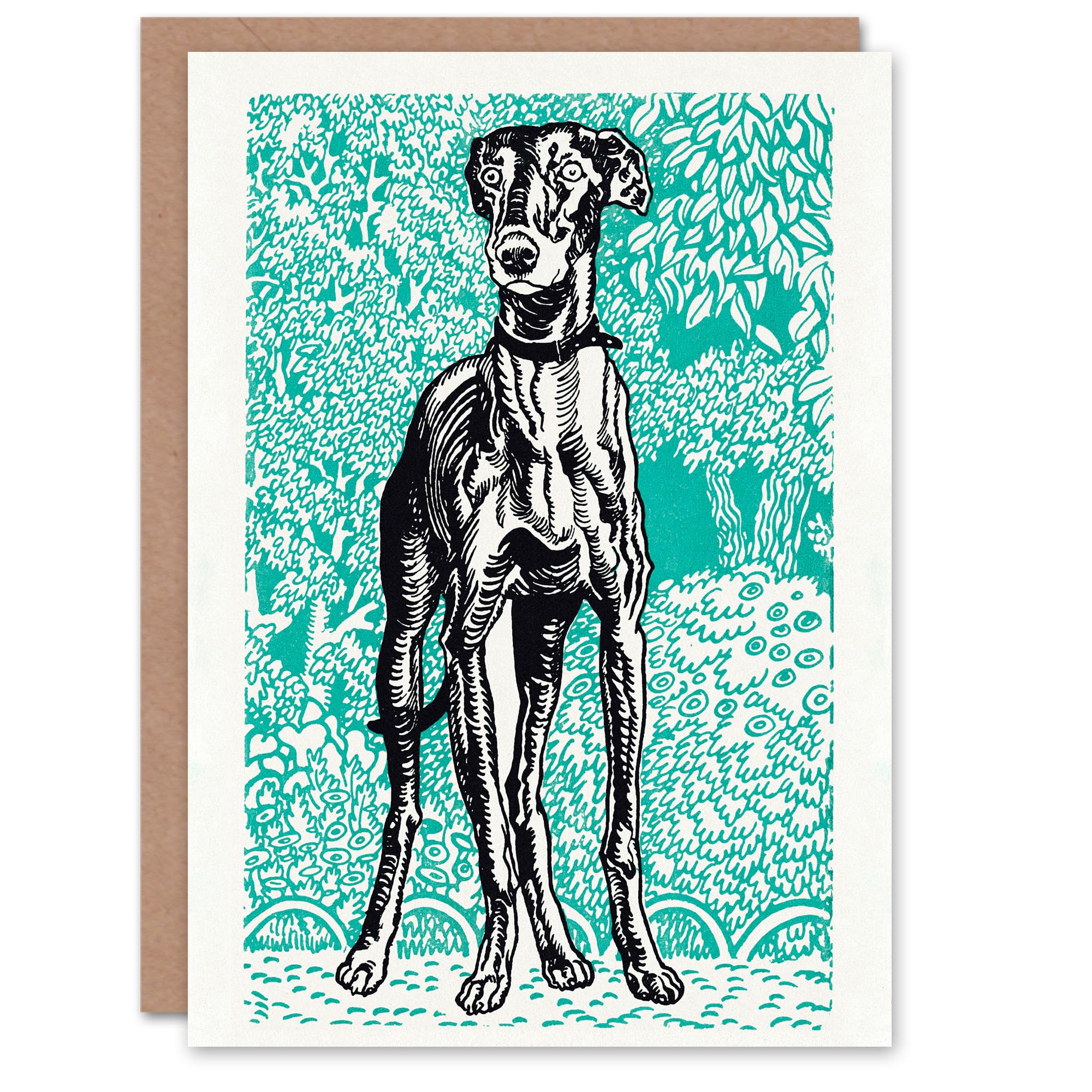 Artery8 Moriz Jung Art Card Dog Lover Greyhound Animal Portrait