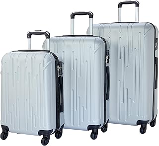 طقم حقائب سفر 3 قطع من جاك سبرات بهيكل صلب مادة البولي كربونات ومادة اكريلونتريل بوتادين ستايرين ABS كما هو موضح