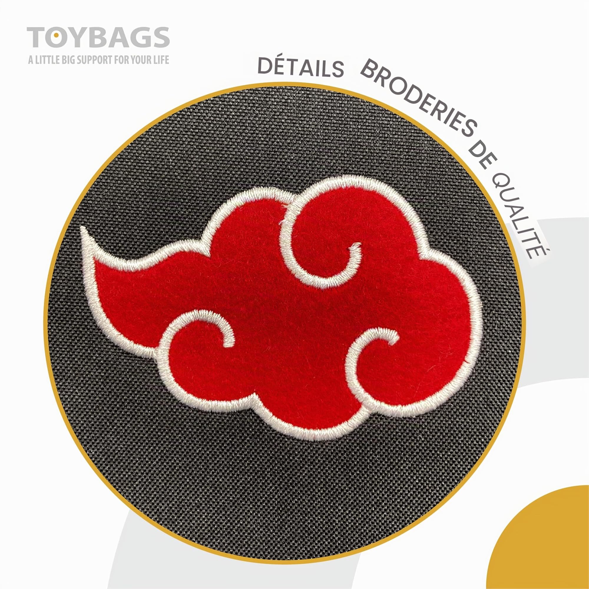 Sac à dos Naruto Cloud + chariot Toybags avec 4 roulettes - 2 poches principales et poche avant - poches latérales - compartiment pour ordinateur et intérieur doublé - 19x31x42 cm - Toybags