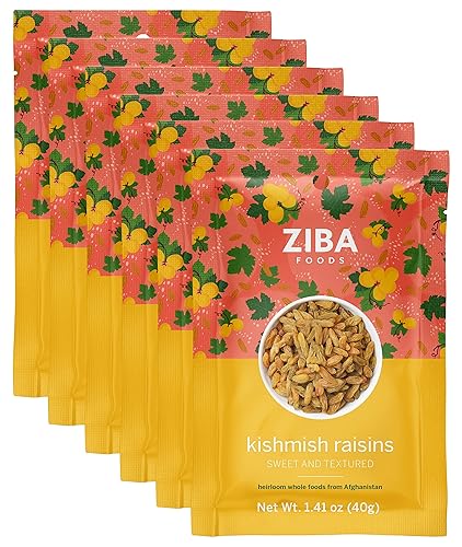 Ziba Foods Kishmish Raisins Sin OMG, vegano, entero 30 amigable y paleo Superalimento naturalmente alto en fibra, hierro y antioxidantes que