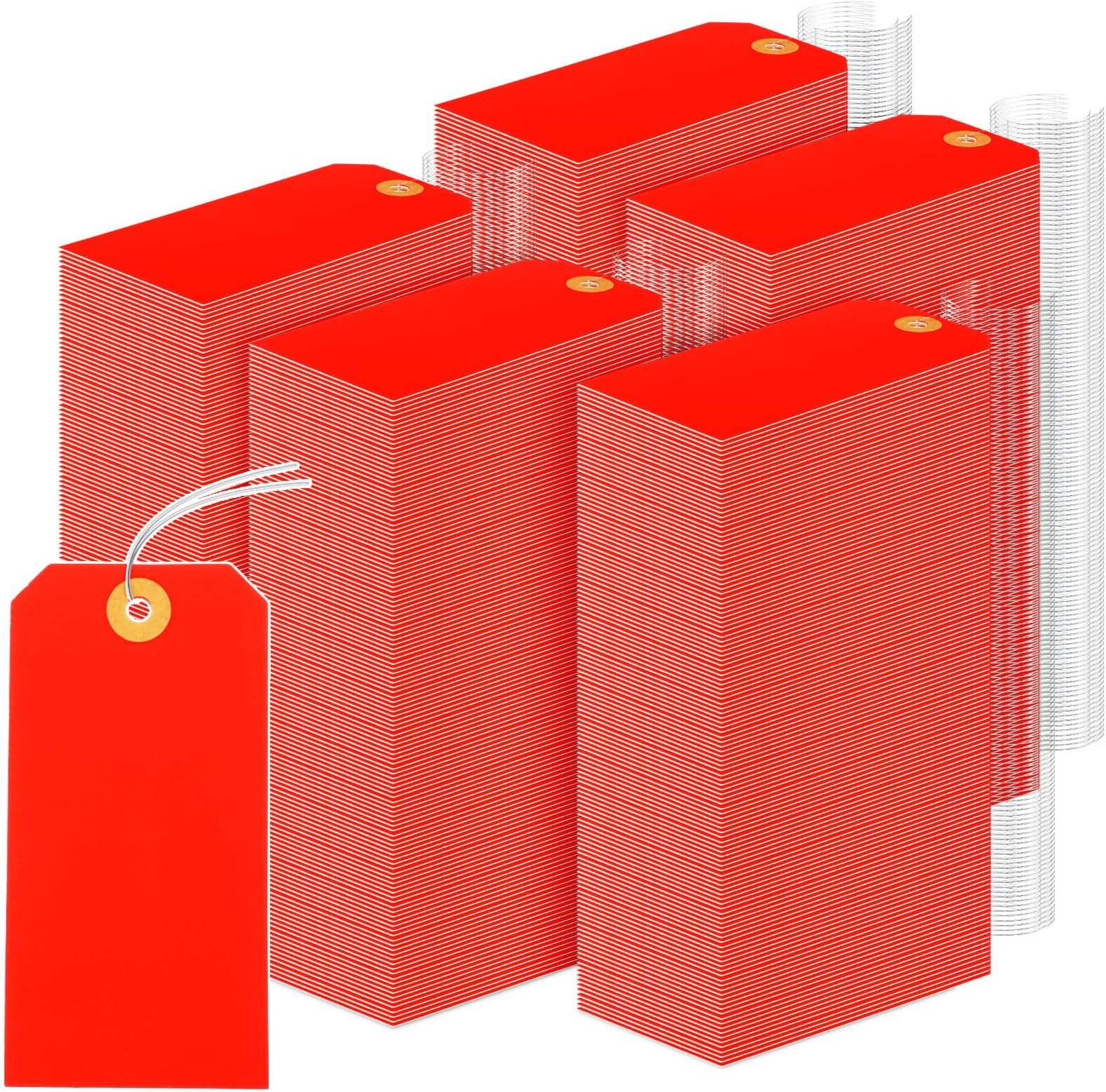 Colarr 350 Pcs Shipping Tags with Wire 4 3/4" x 2 3/8