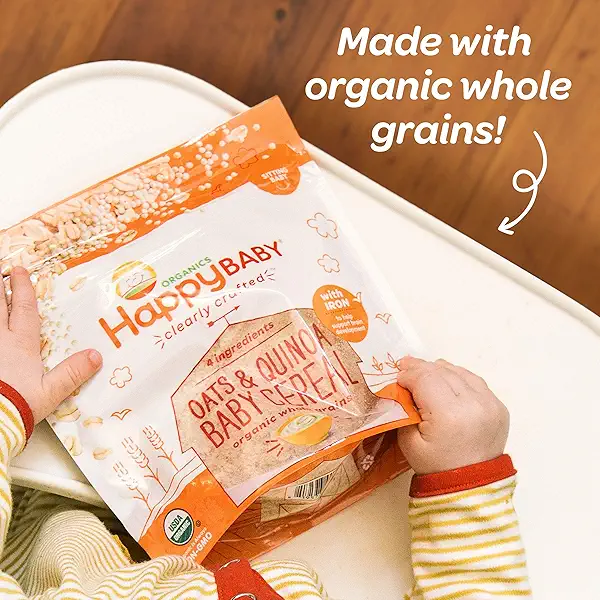 Happy Baby Organics Clearly Crafted Baby Cereal with Organic Grains, Oats and Quinoa, 7 Ounce (Pack of 1) 7