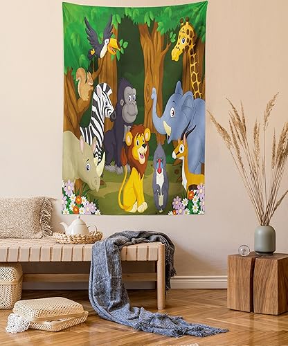 Miniatura 37 de Ambesonne Tapiz de fiesta de los años 70, caja retro en arte pop, música de baile, composición colorida impresa, para colgar en la pared para