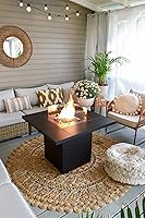 Vista 8 de Planika - Mesa cuadrada - Mesa para fogata de gas, calentador de espacio de propano de 35 pulgadas de ancho, mesa de centro para exterior, chimenea