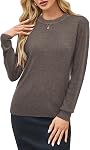 Arach&Cloz Womens Wool Blend Spring Sweaters Trendy 2026 Long Sleeve Business Casual Outfits Dressy Tops