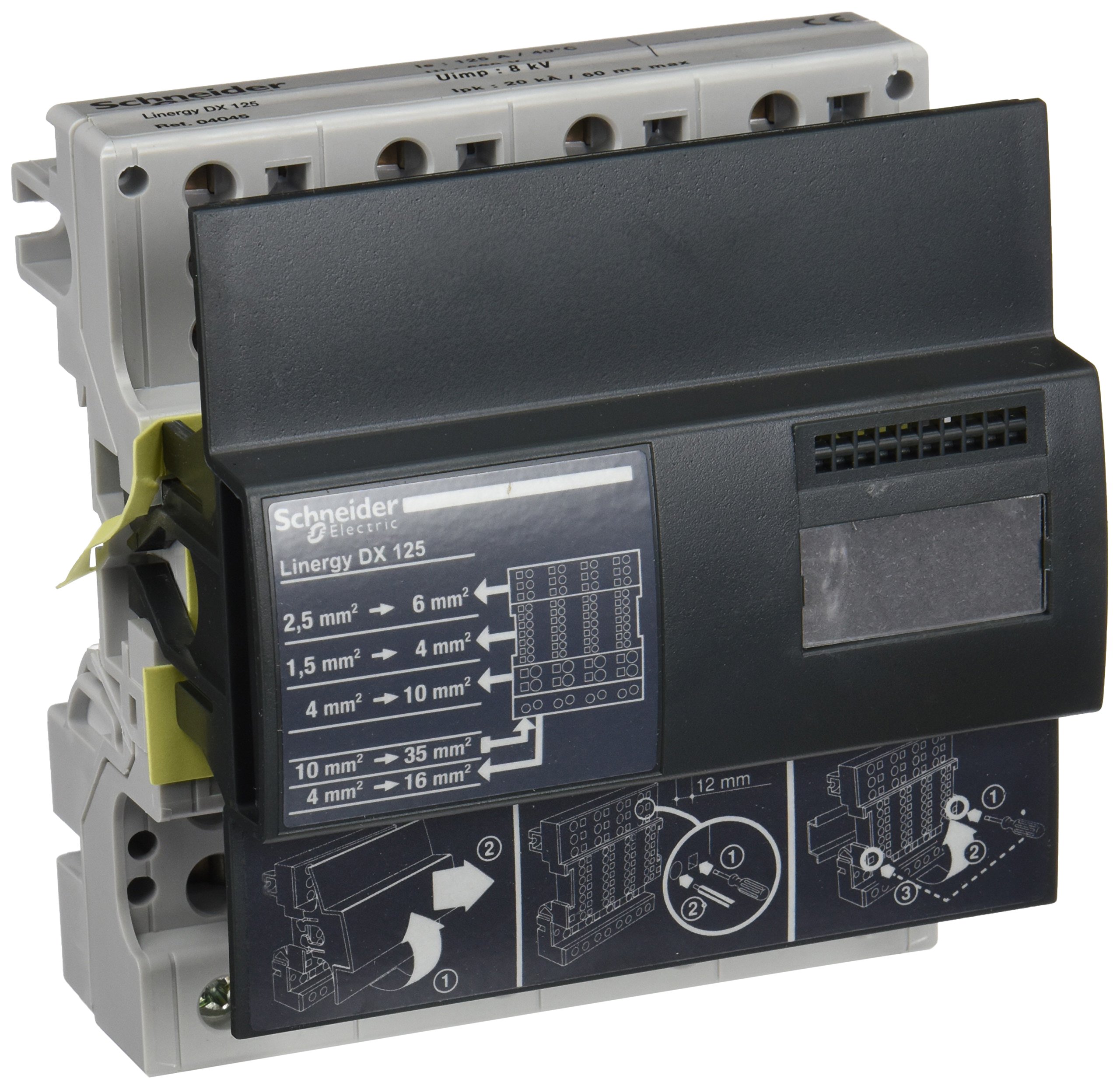 Schneider Electric 04045 LINERGY DX 4P DIST.BLOCK 125A 6M 52HOLES 