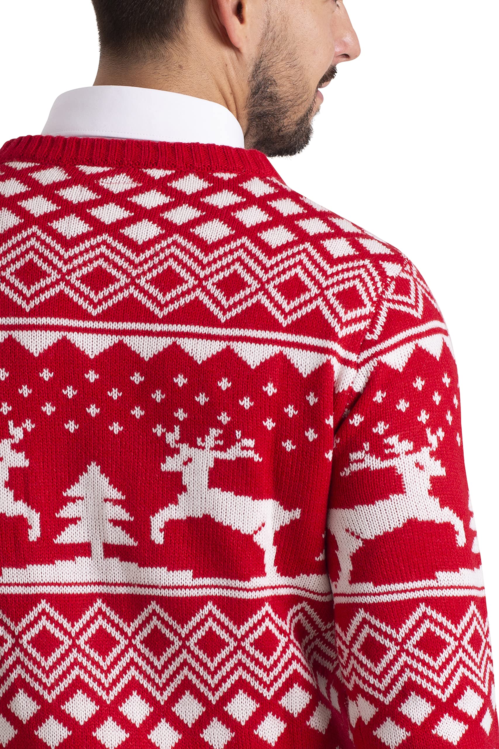 BlauerHafen Herren Weihnachts Jumper Ugly Rentier Strickpullover Winter Jumper Rundhals Langarm Xmas Christmas Sweater Größen S–XXL