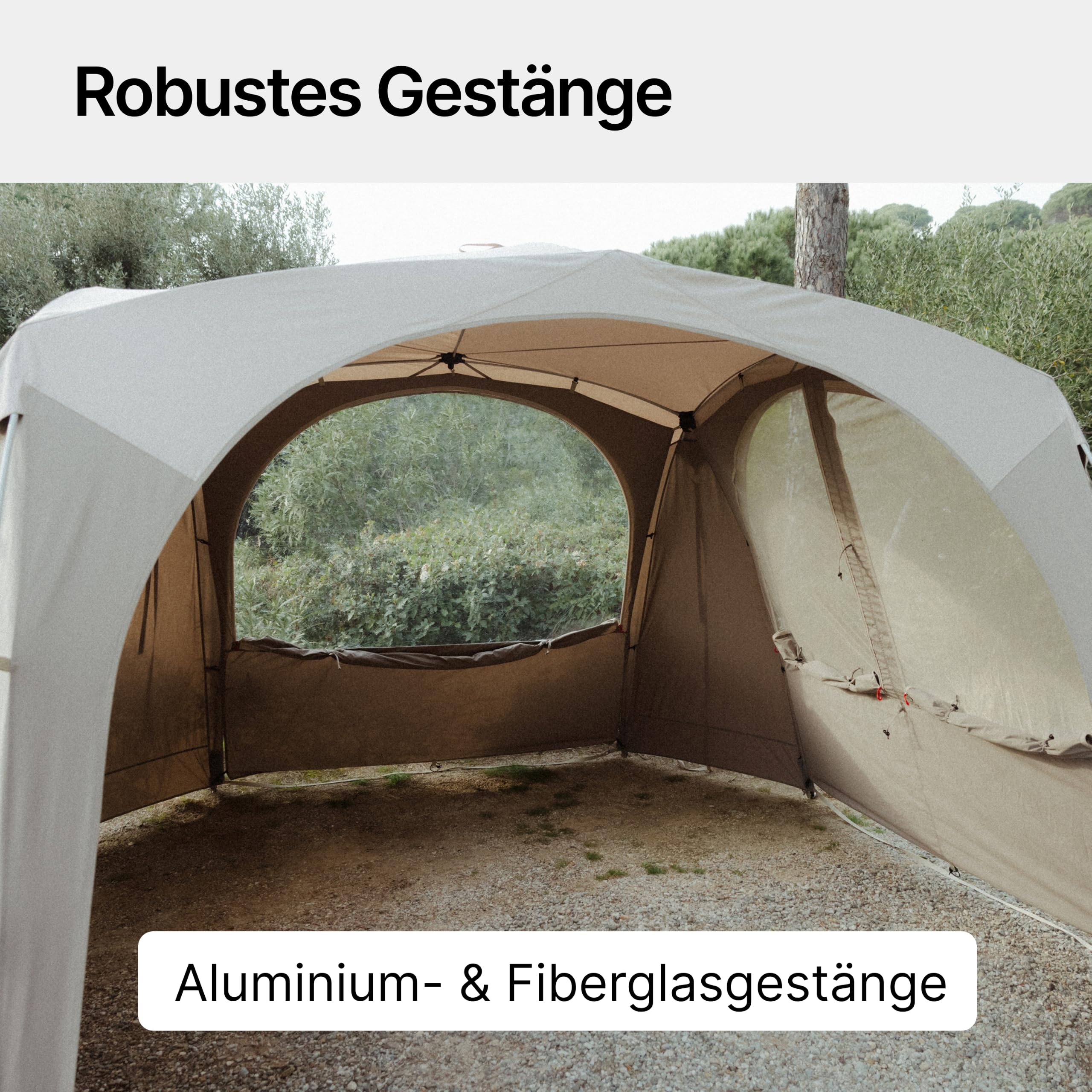 qeedo Camping Pavillon 3,5 x 3,5 m - Pop up Pavillon mit UV80+ Sonnenschutz und 4 Eingängen für Camping und Garten oder als Partyzelt (mit 4 Seitenwänden)