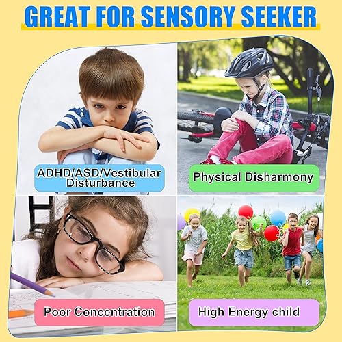 Miniatura 5 de Silla giratoria para niños autistas, silla giratoria sensorial para niños con autismo, TDAH, juguetes sensoriales para sentarse y girar para niños