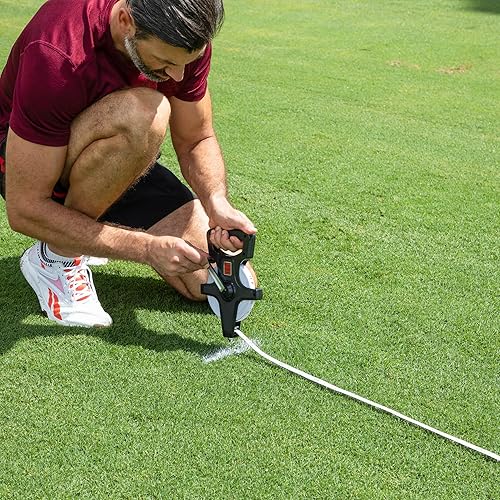 Miniatura 4 de Champion Sports Cinta métrica de carrete abierto, 400 pies, 393.7 ft, con punta de metal, manivela - Cinta métrica abierta para pista y campo, salto