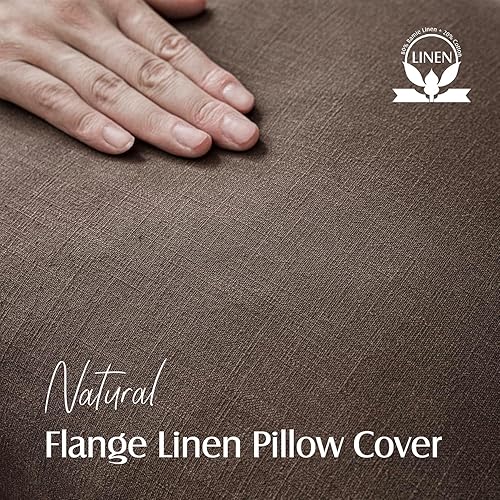 Miniatura 2 de Foindtower - Paquete de 2 fundas de cojín decorativas de lino unicolor, fundas de almohada de acento suave, estilo bohemio, rústico y neutral, para