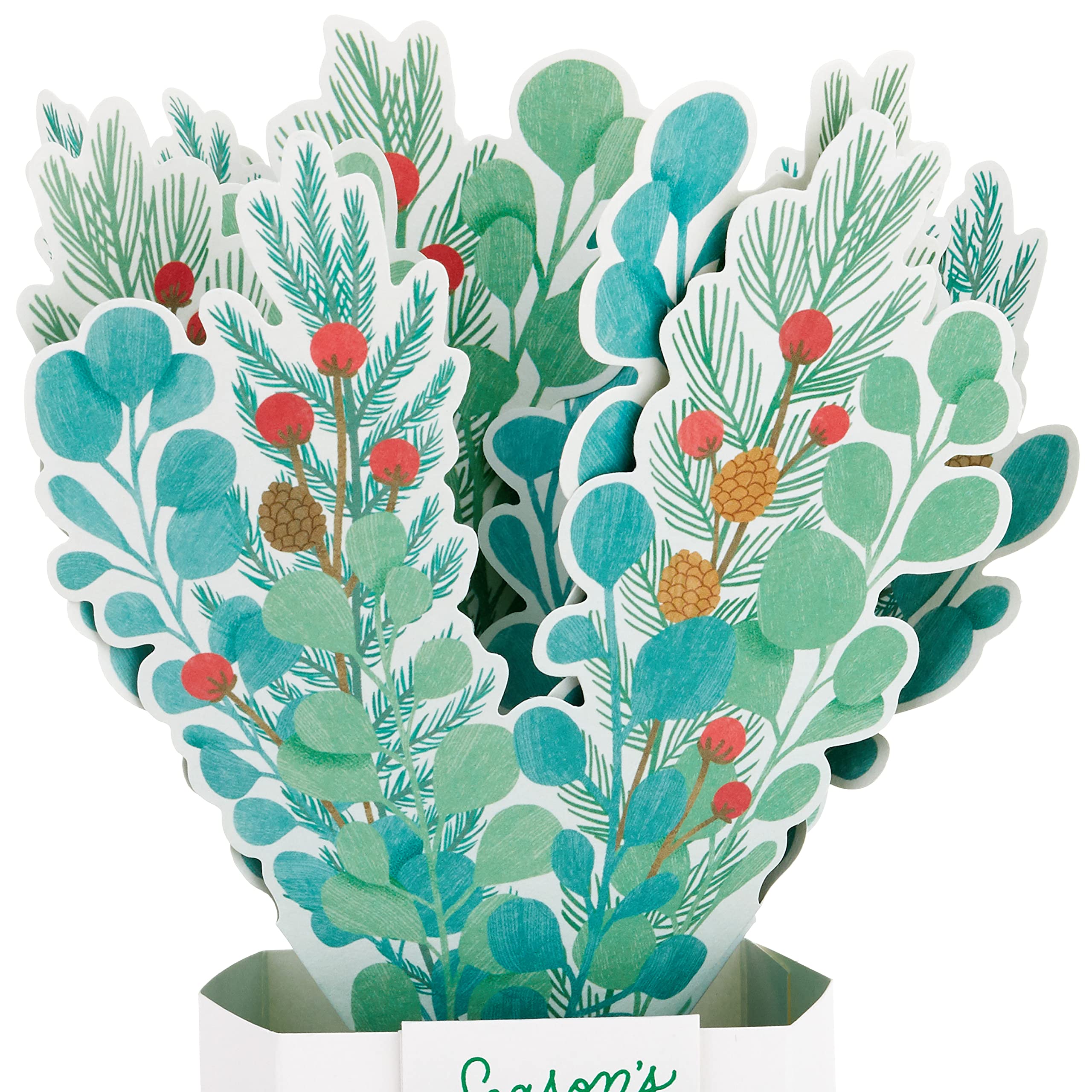 Hallmark Paper Wonder Christmas Card - Pop-Up Paper Plant Bouquet Design, 3D Plant Bouquet Card, Large - Image 4