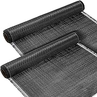 Vista 1 de Tudomro Tela de fibra de carbono de 10 x 12 pulgadas, hoja de fibra de carbono negra, tela pura de 2 x 2 pulgadas, tejido de sarga 3k/7.76 oz