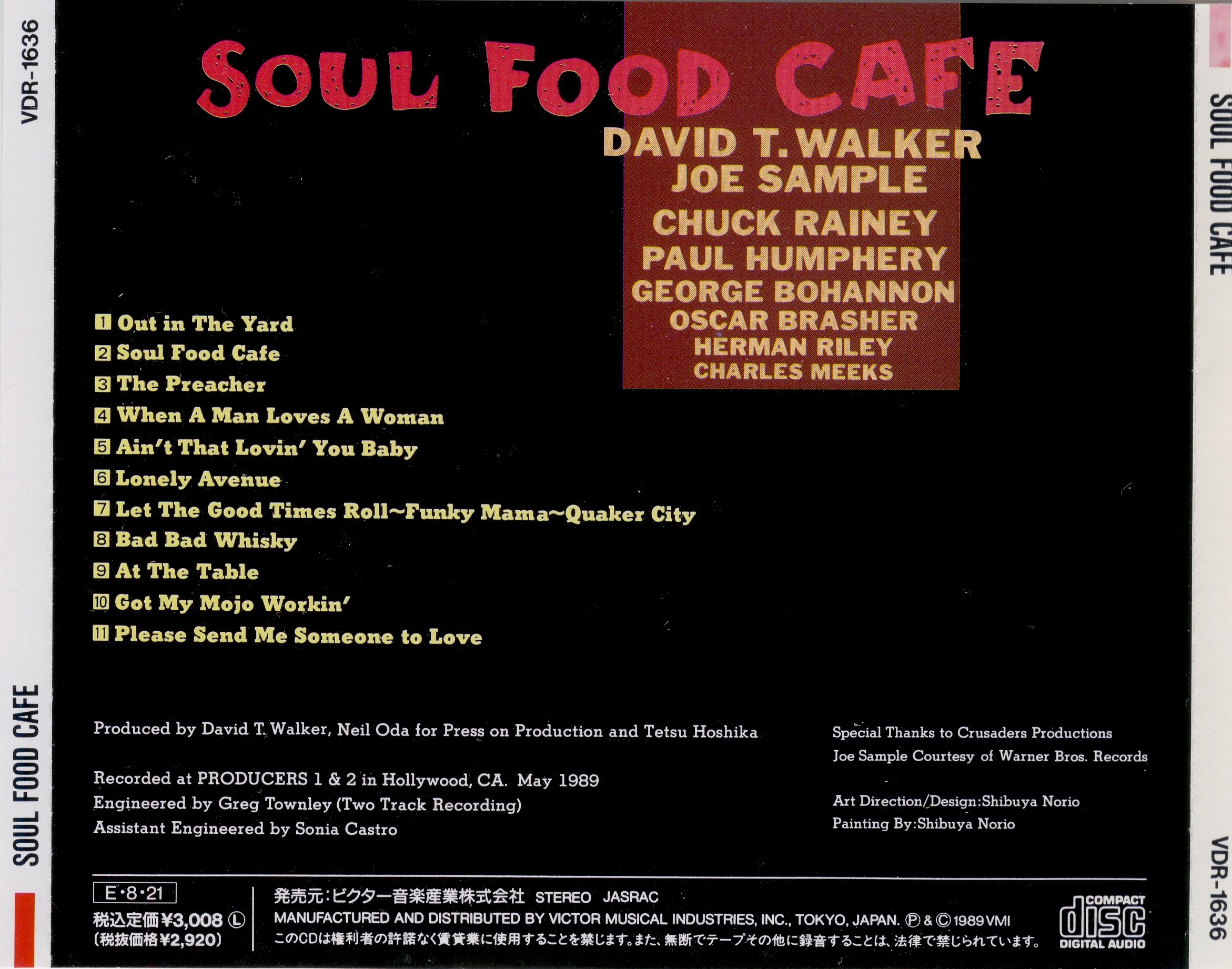 DAVID T. WALKER JOE SAMPLE - Soul Food Cafe - Disque CD