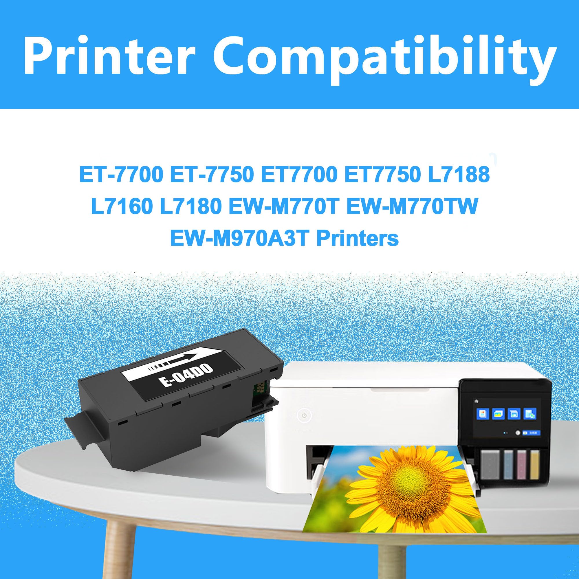LCL 04D0 T04D0 C13T04D000 Maintenance Box (Scatola di manutenzione) Compatibile con Epson EcoTank ET-7700 ET-7750 L7188 (2-Pack Nero)