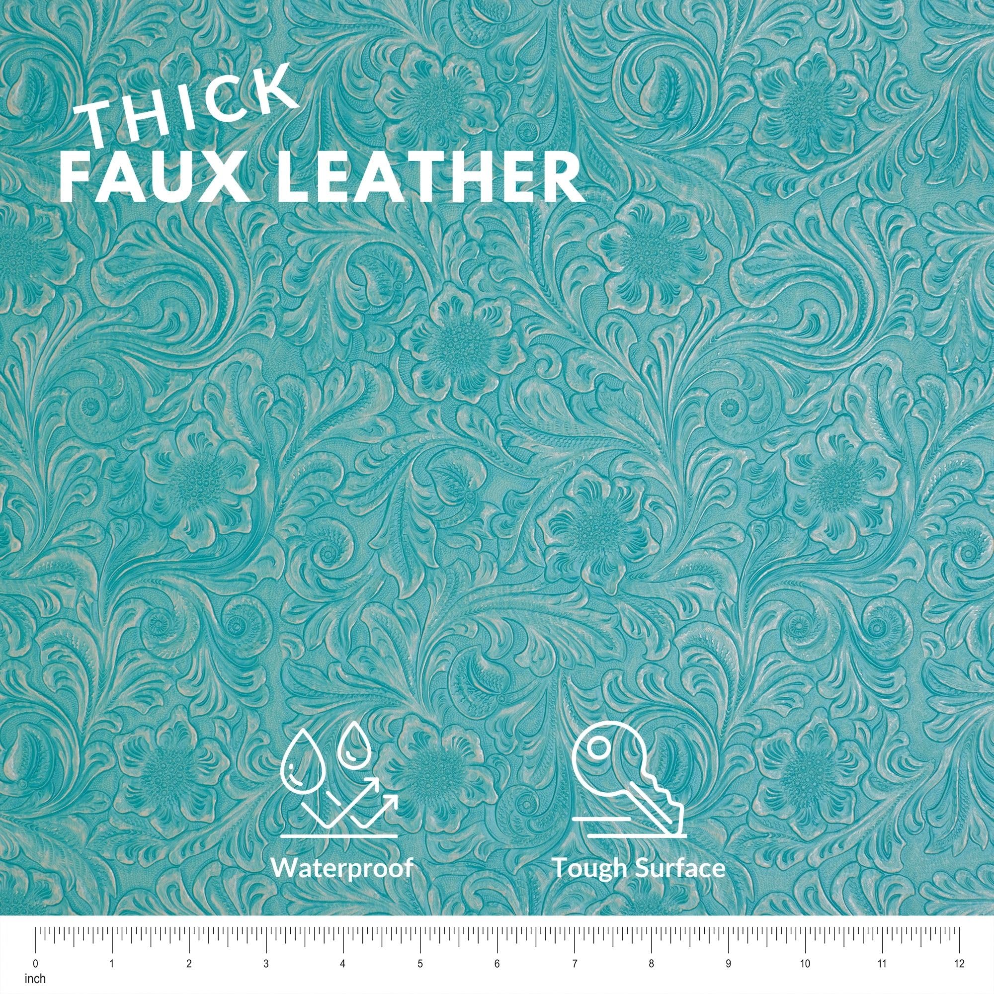 Amazon.com: Tooled Faux Leather Western Cowboy, Floral Embossed
