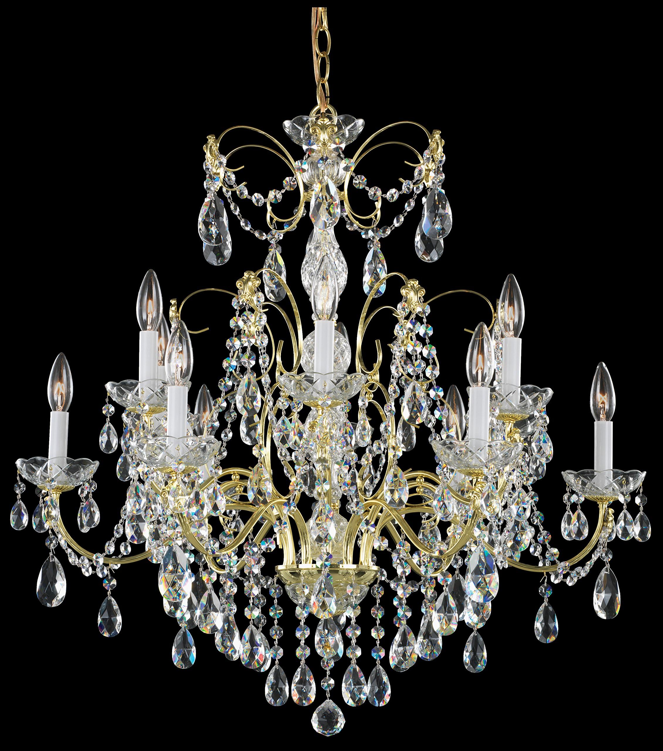 1596-20H Swarovski Lighting Madison Chandelier, Gold