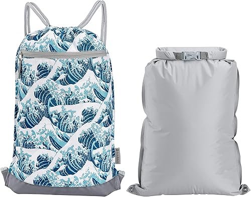 Skog Å Kust GymSak - Bolsa de cordón 2 en 1 con bolsa seca impermeable extraíble