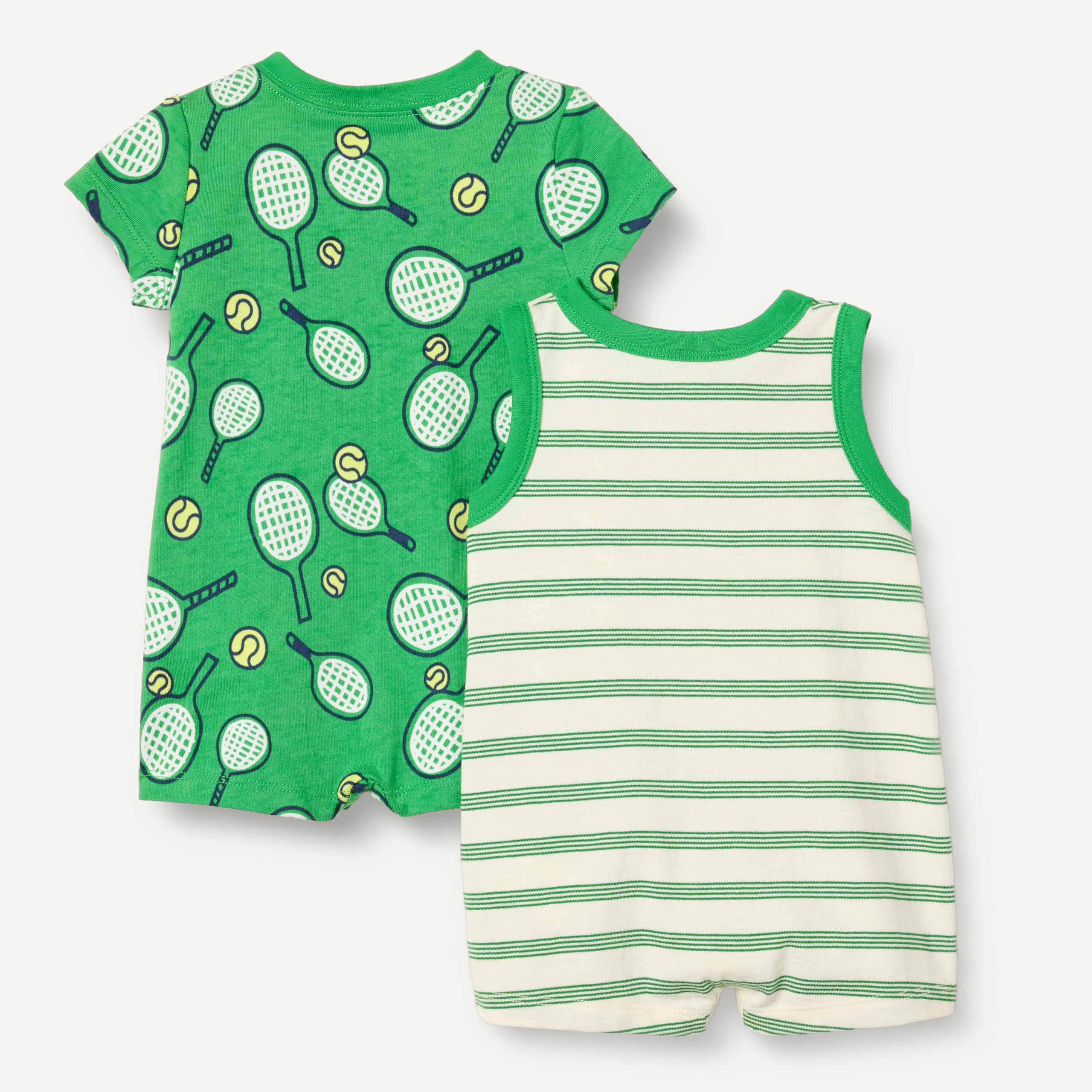 Amazon Essentials Set Tutina Senza Maniche E A Maniche Corte Unisex - Bimbi 0-24, confezione da 2