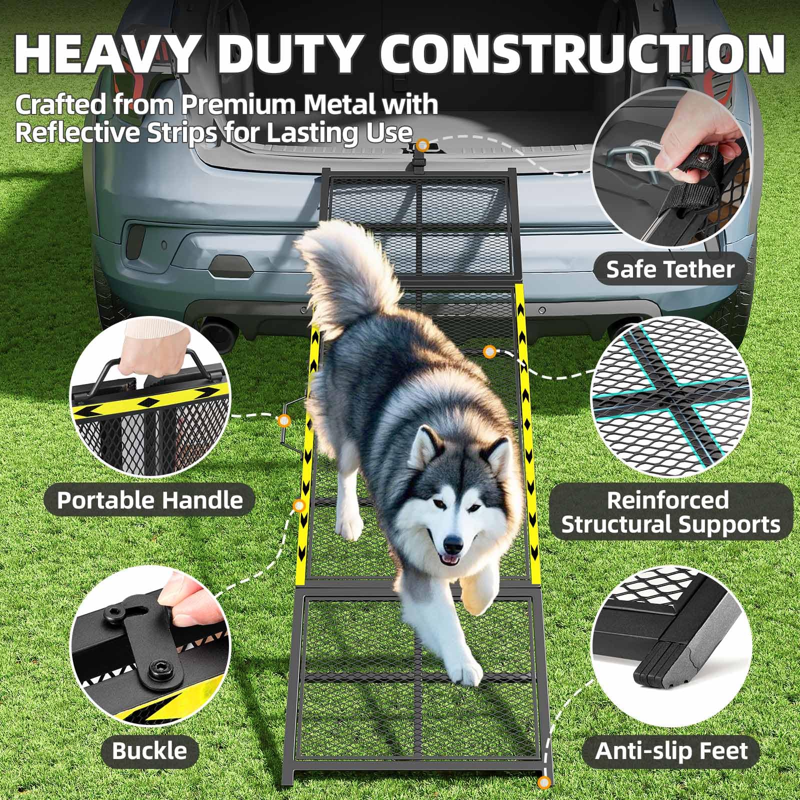 Spaco 60 Inch Portable Pet Ramp For Large Dogs Deluxe