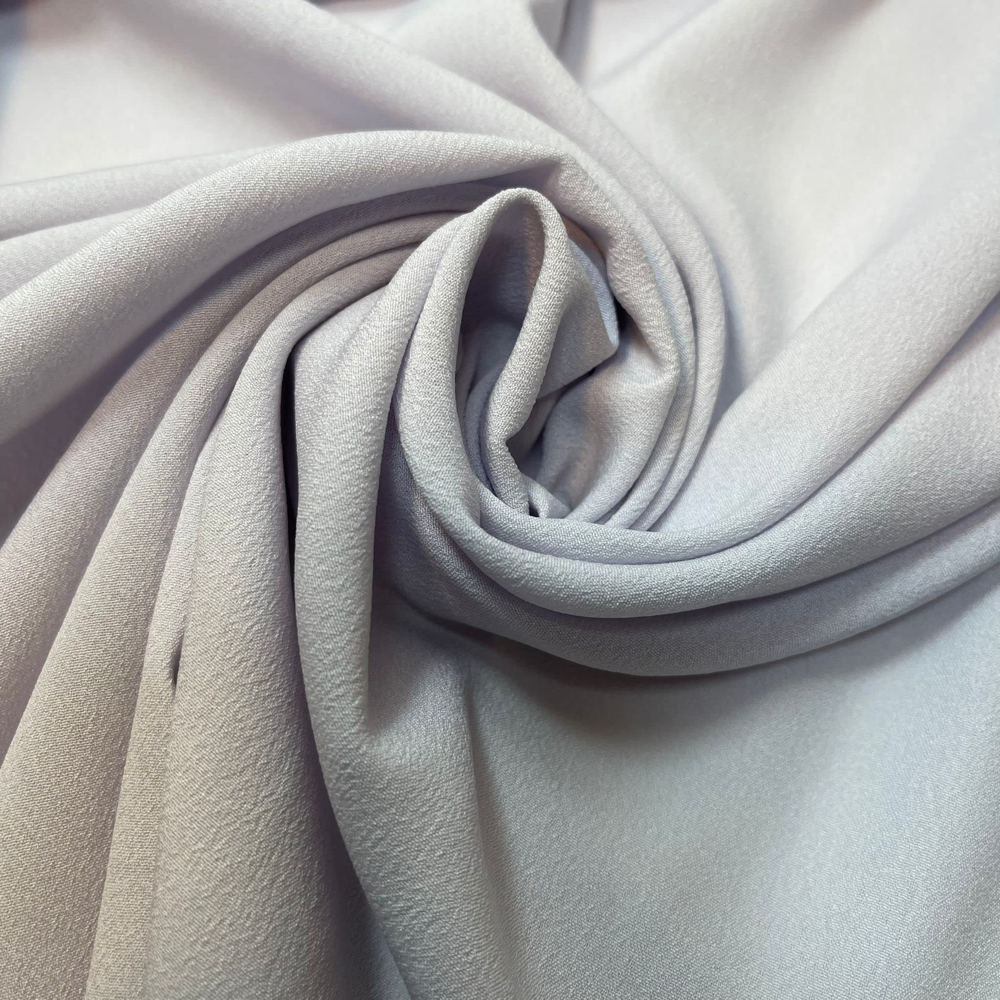 Soft Peach Skin Powder Touch Dress Craft Lining Fabric Material 44" Wide Available in 8 Colours (Light Grey, 1 Meter) โ image 1