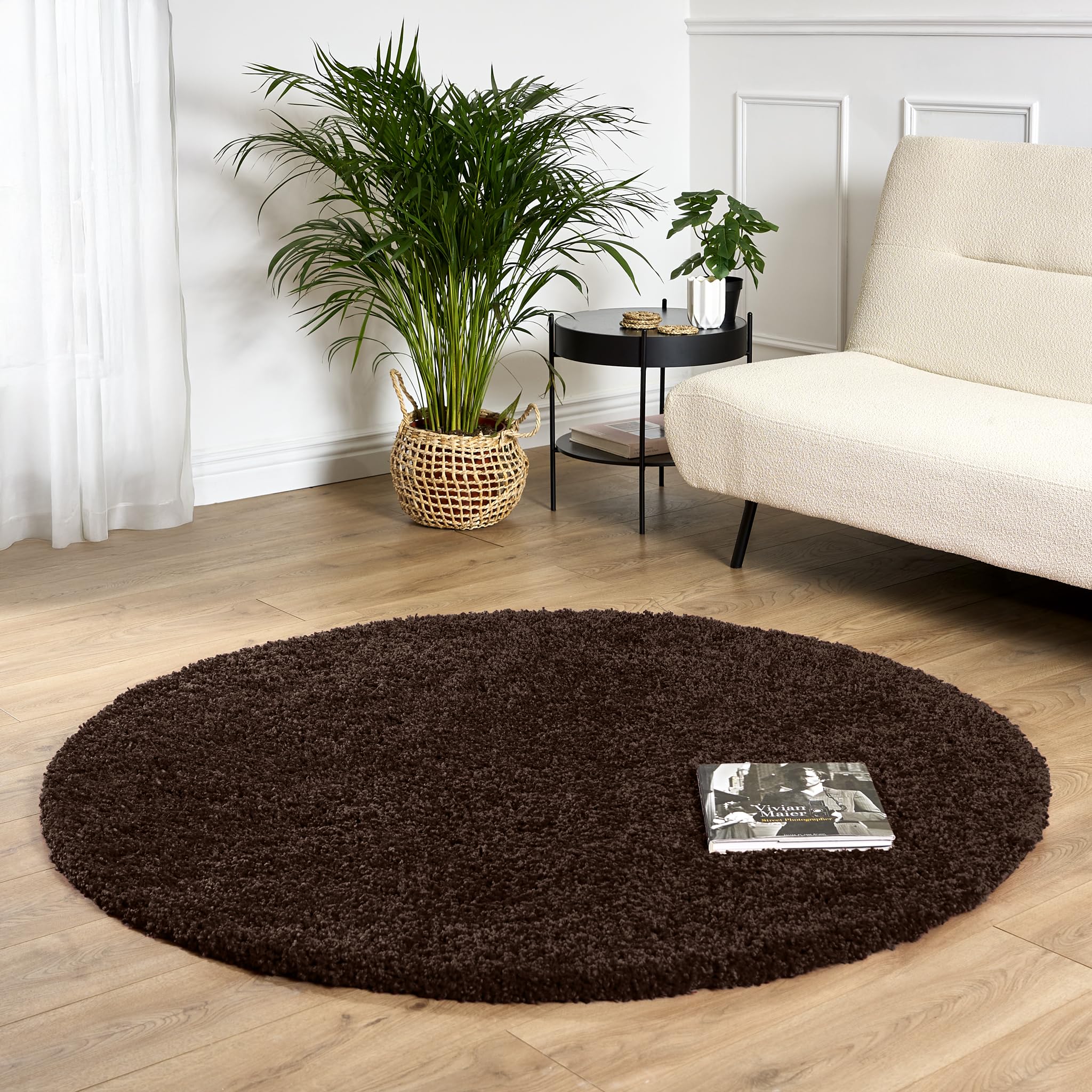 Bravich Navy Blue Shaggy Rug 80 x 150cm (2'7" x 4'11") 5cm Pile Medium Thick Fluffy Living Room Hessian Backed Washable — view 58