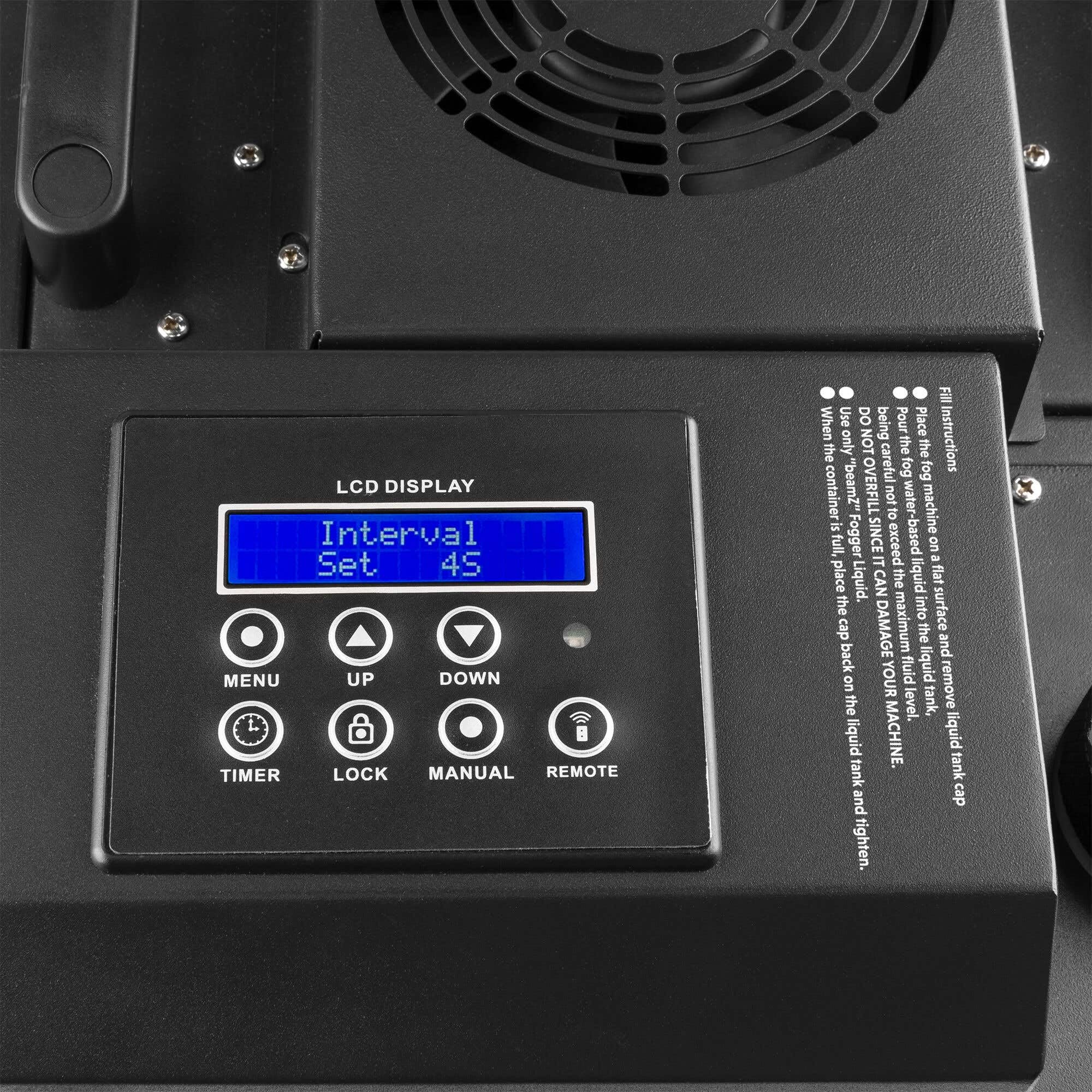 BeamZ Macchina per nebbia professionale LF1400 con tecnologia ad ultrasuoni, uscita 200 m³, con telecomando, macchina per fumo DMX, ideale per eventi, matrimoni e feste