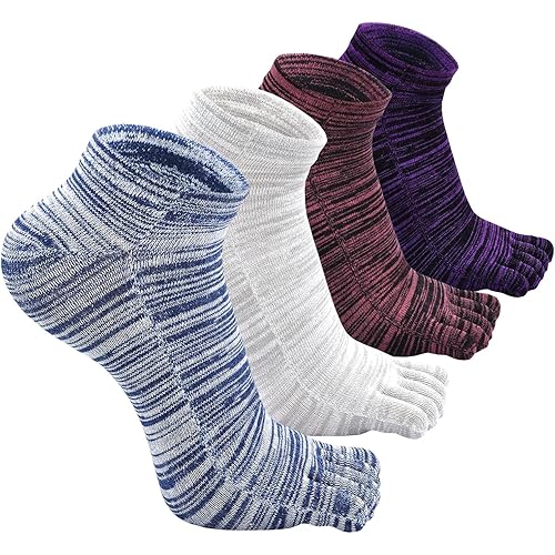Mens Toe Socks Cotton Athletic Running Ankle Five Finger Crew Socks