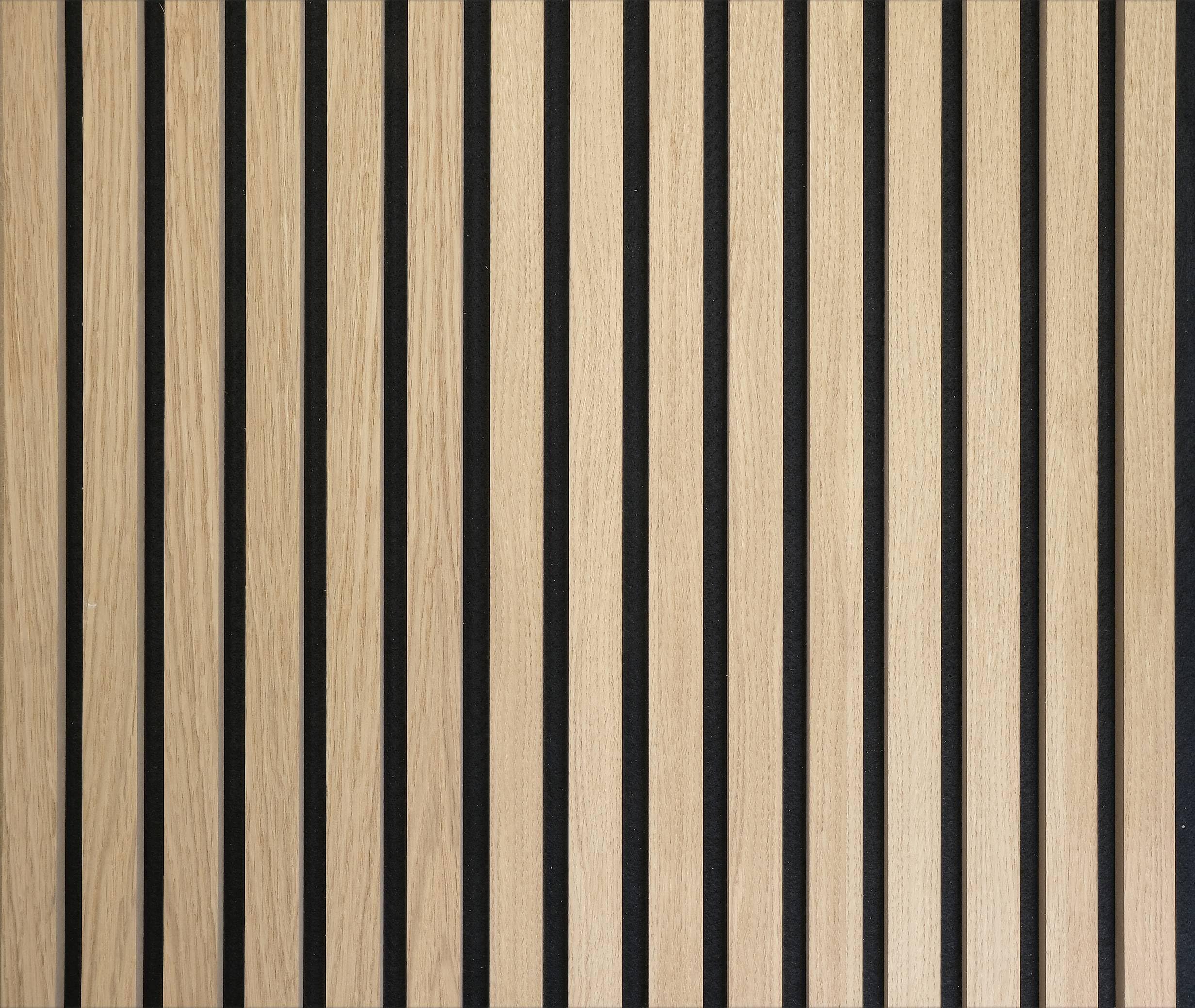 PROVISTON Pannelli murali 3D acustici 2400 x 561 x 19 mm Pannelli in legno MDF impiallacciati in colore Rovere Naturale con supporto in fleece