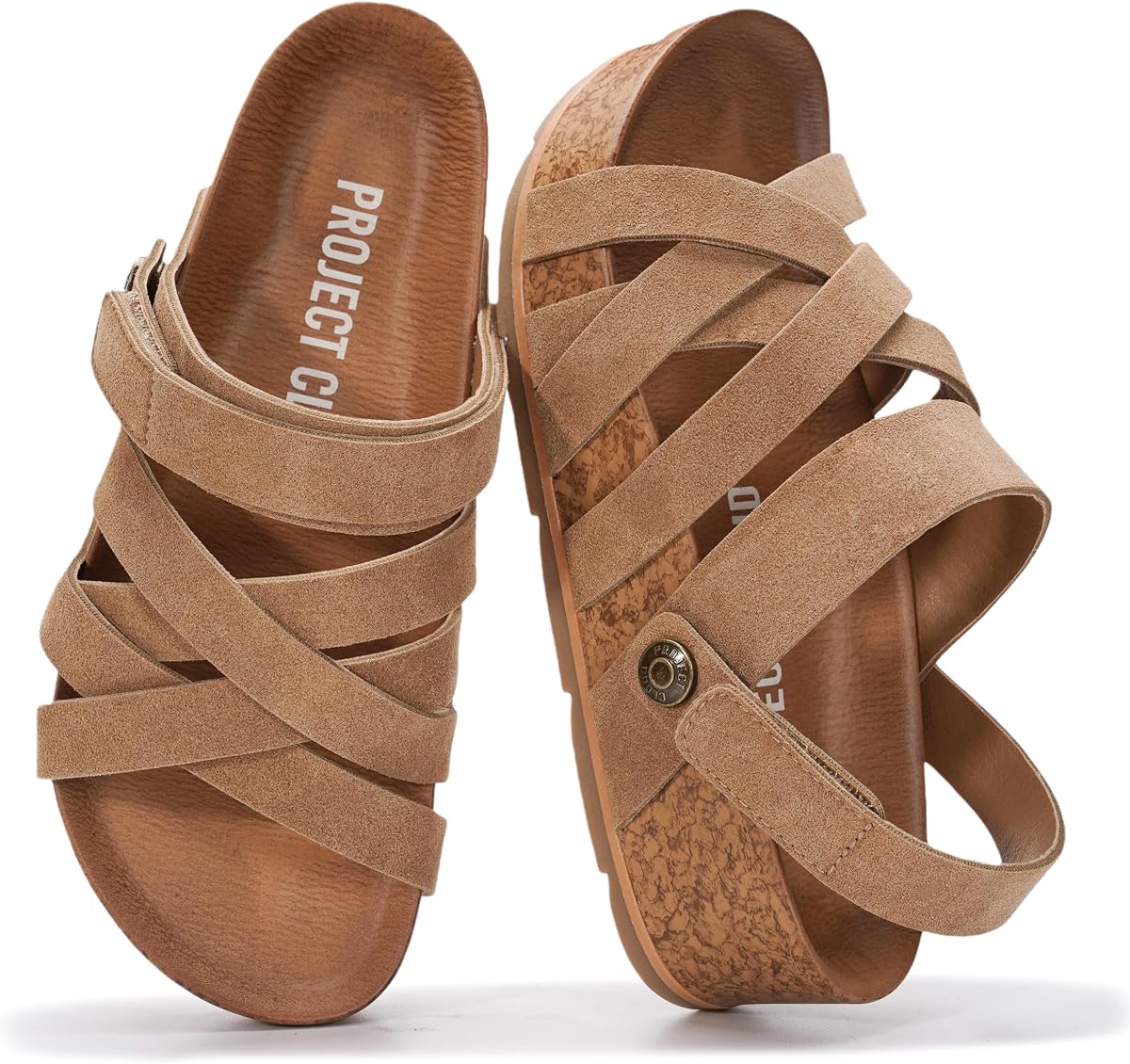Project Cloud 100% Genuine Leather Platform Sandals Women (Pacifica) | Plush Insole Strappy Wedge Sandals with Lightweight Non-Slip Sole; Platform Sandals for Women Wedges