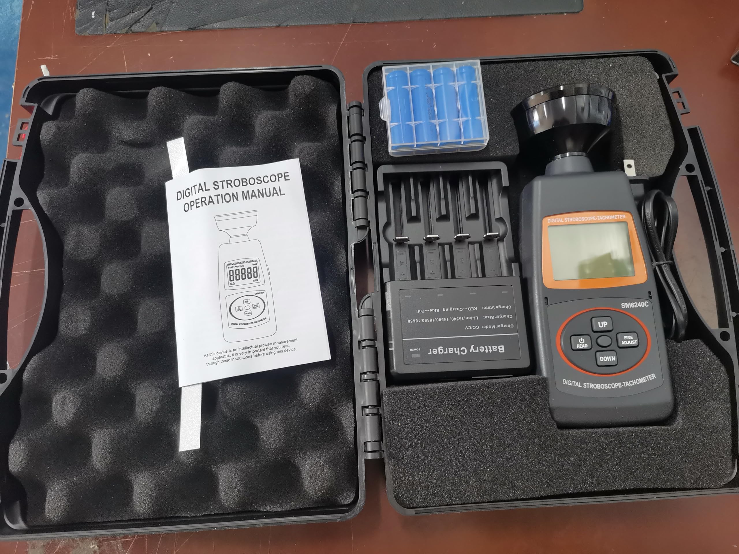 SM6240C Digital Flash Stroboscope Tachometer photoelectric60~40000RPM/FPMGraigar