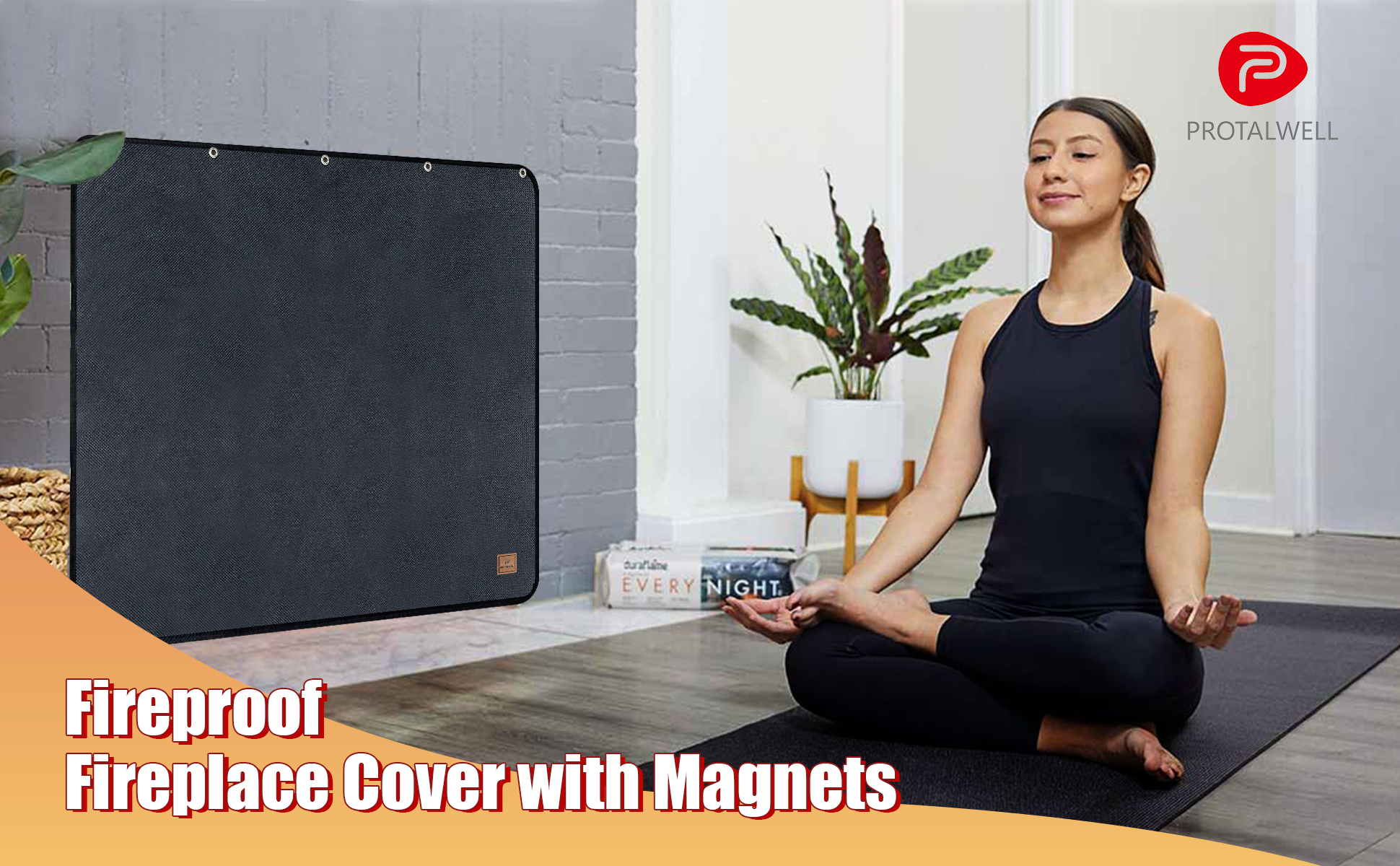 Magnetic Fireplace Cover For Inside Fireplace Stops Heat Loss Fireplace Blanket Draft Stopper For Winter And Summer Hot And Cold Air Blocker 55w X 44h Insulated Fireplace Draft Cover Black - View #12