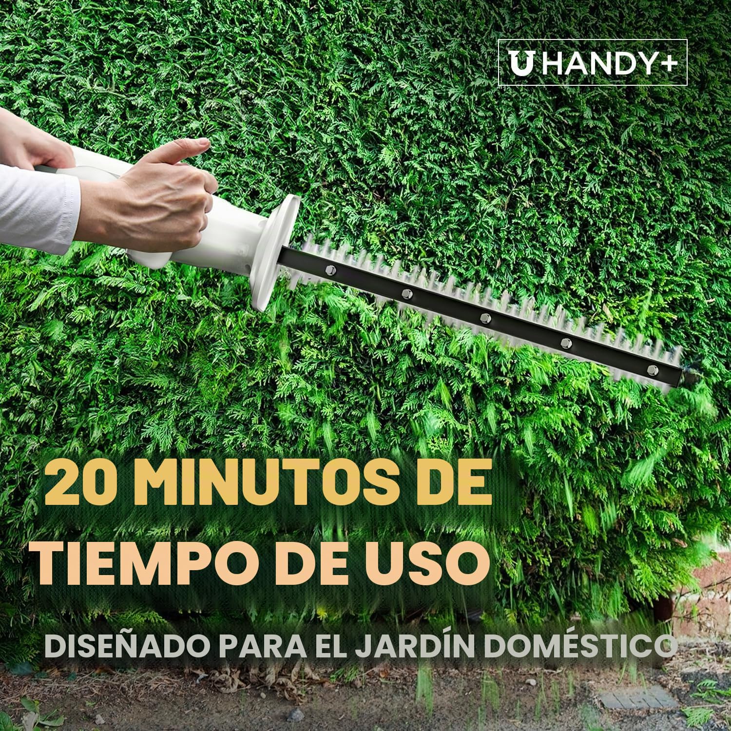 Litheli Recortasetos a batería 20V con batería de 2,0 Ah, Hedge Trimmer mit einem 2,0 Ah Akku. ergonomischer Griff, 45CM Messerlänge für leichte Trimmarbeiten, Leicht Gewicht