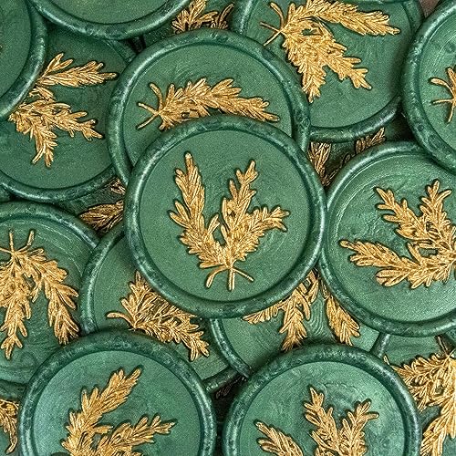 25 calcomanías de sello de cera dorada y verde, hechas a mano, autoadhesivas, para invitaciones de bodas, sobres, envoltura de regalo, Navidad disponible en Yaxa Guatemala