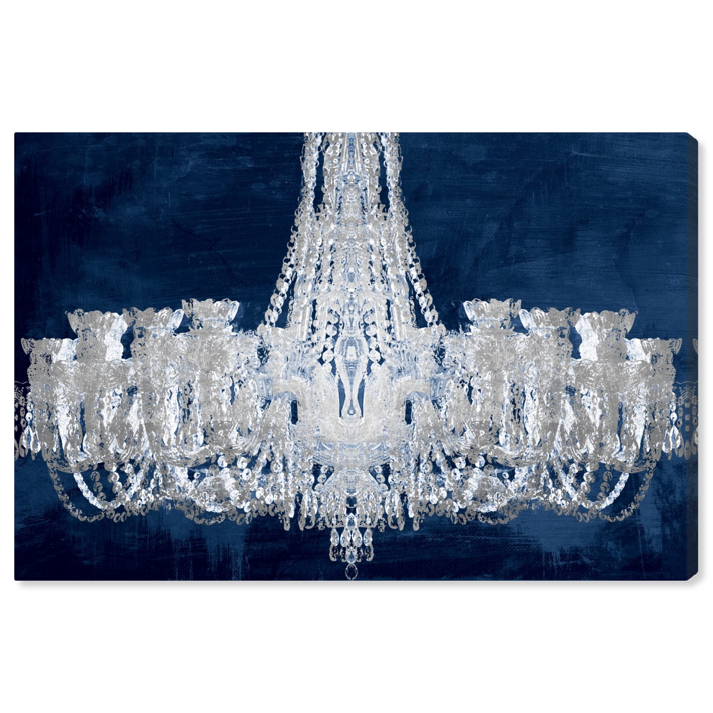 The Oliver Gal Artist Co. Fashion and Glam Wall Art Canvas Prints 'Royal Gala Night Silver' Chandeliers