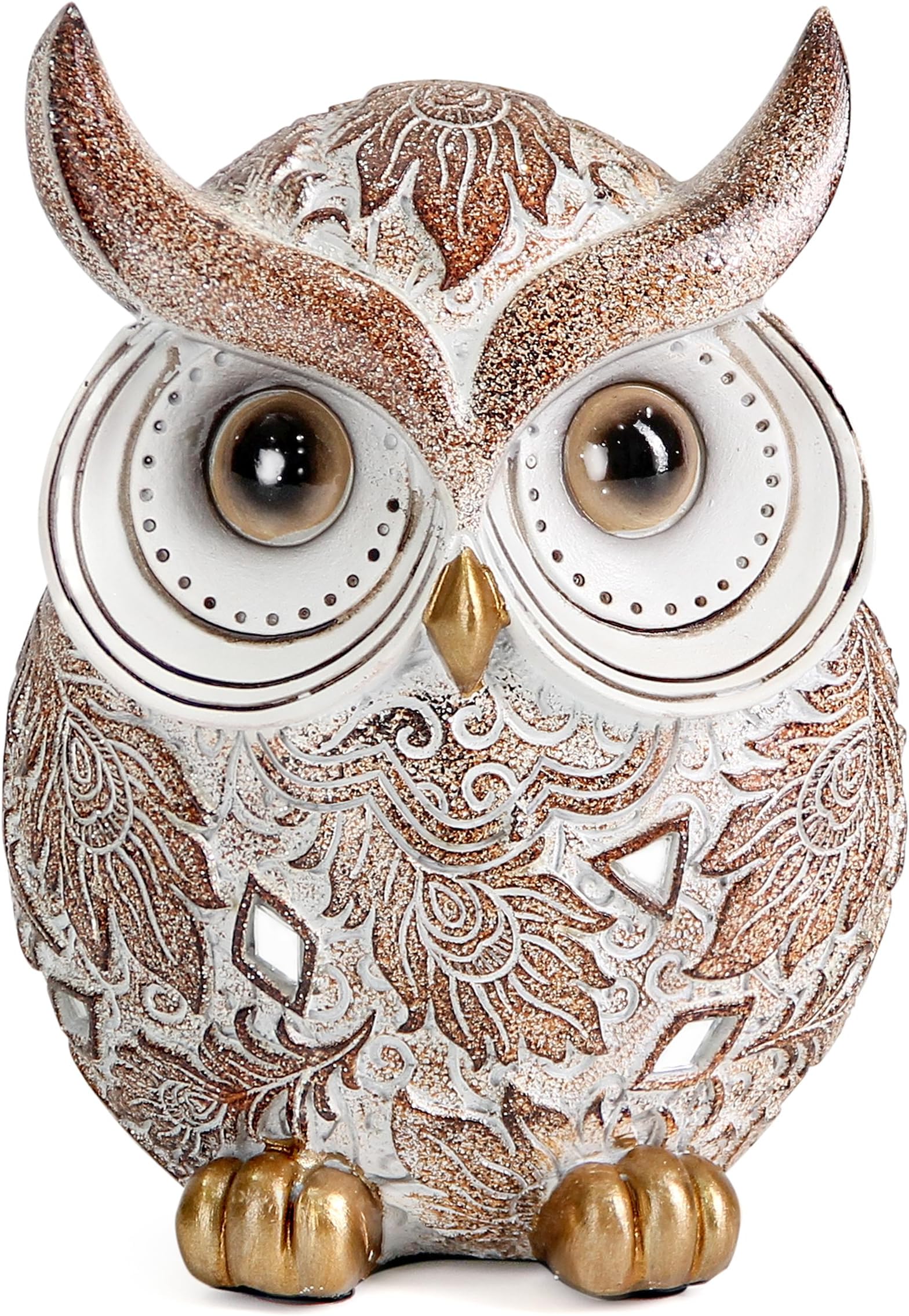 Smadeer Owl Statue and Figurine for Home Decor Accents Adorable Owl for Shelf Bookshelf Bedroom Living Room Office Table Desk Modern Decorations Animal Sculpture for Birds Lovers