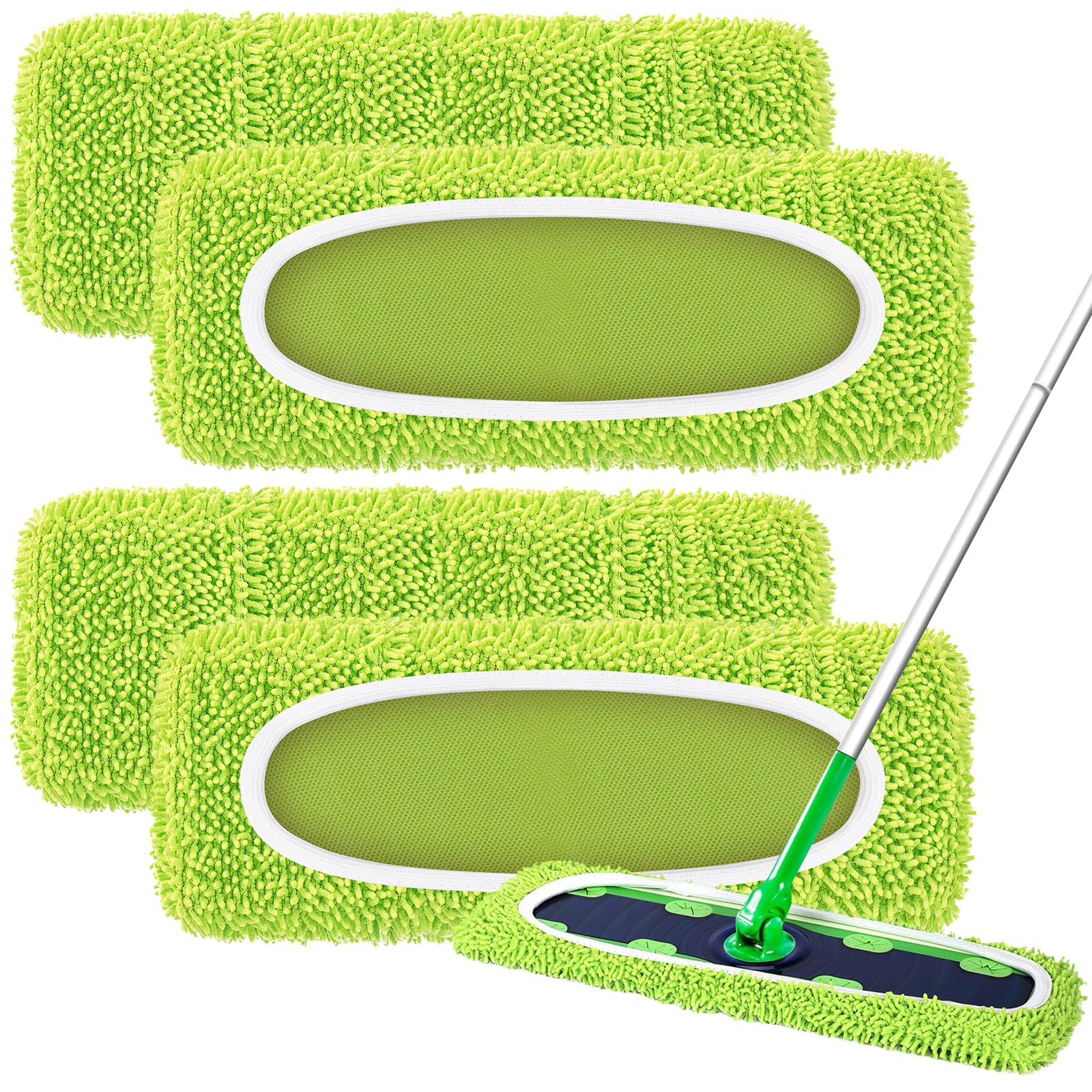 moppiページ Amazon.com: Nicemiya 4 Pack Reusable X-Large Mop Pads Compatible