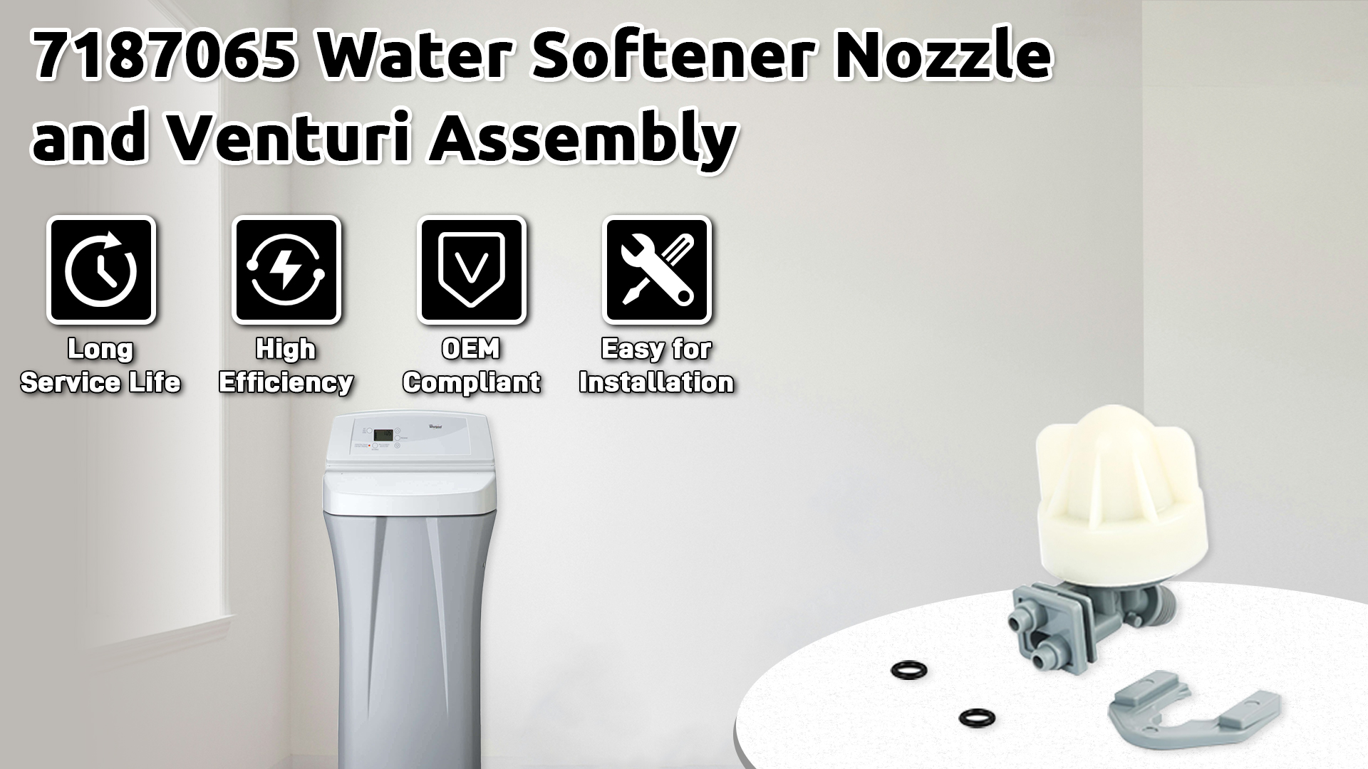 7187065 Water Softener Nozzle and Venturi Assembly Compatible with