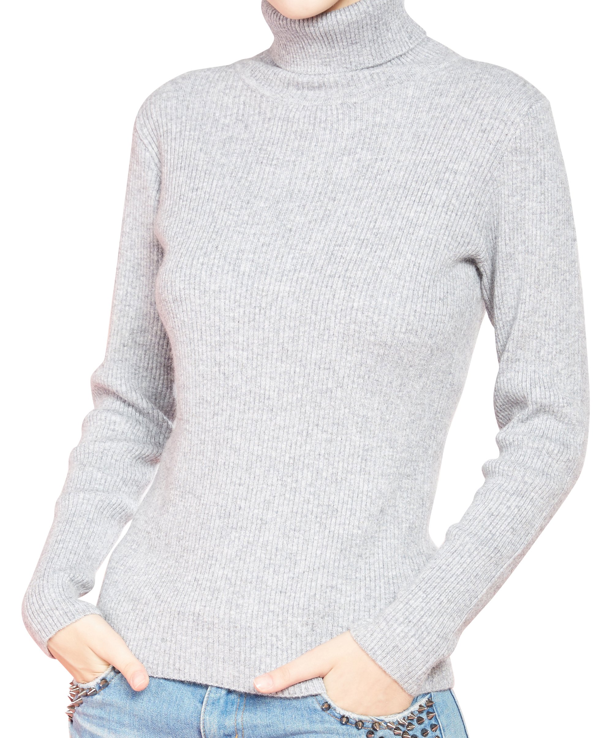 Longming Womens Cashmere Turtleneck Sweater Slim Fit Long Sleeve