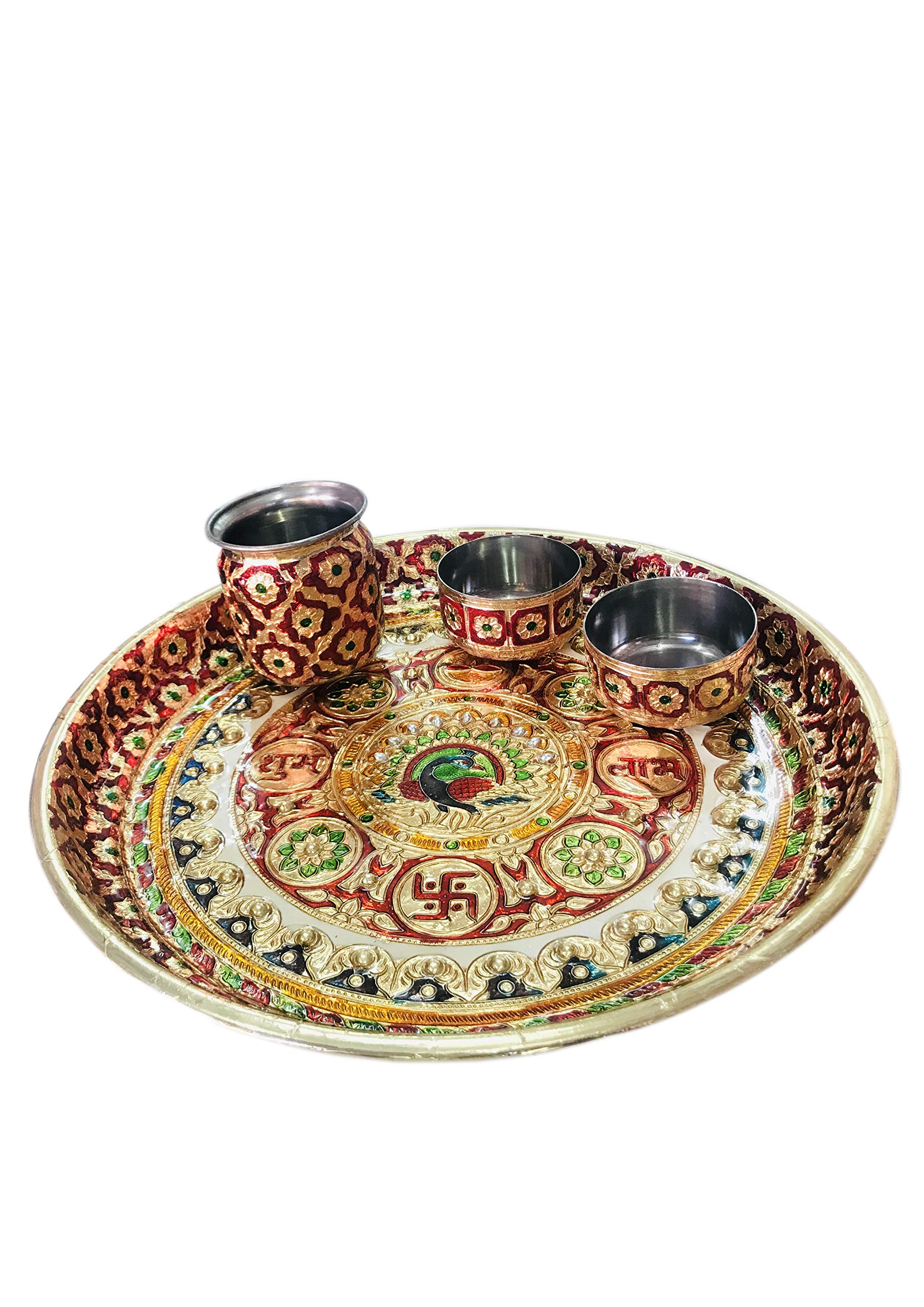 Multicolour Metal Bowls - Pooja Thali Set -1 Multicolour Metal Bowls - Pooja Thali Set -1