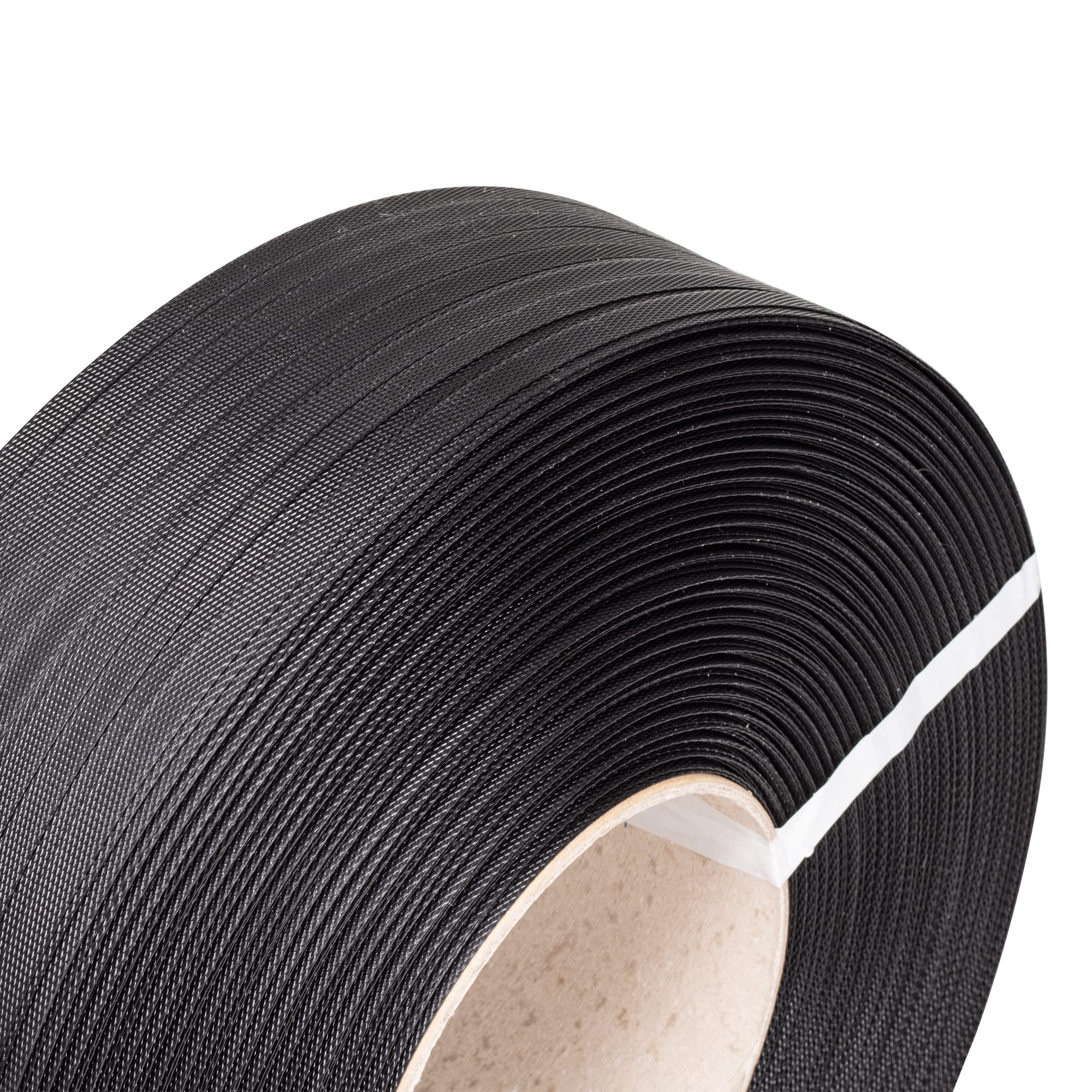 Precifilm Fleje Plastico - Rollos de Polipropileno para Embalajes Ligeros y Medianos de Gran Volumen - Fleje para Atar Cajas de Cartón y Palés de Madera - 12-13mm x 0,8mm - 1200 Metros (Negro)