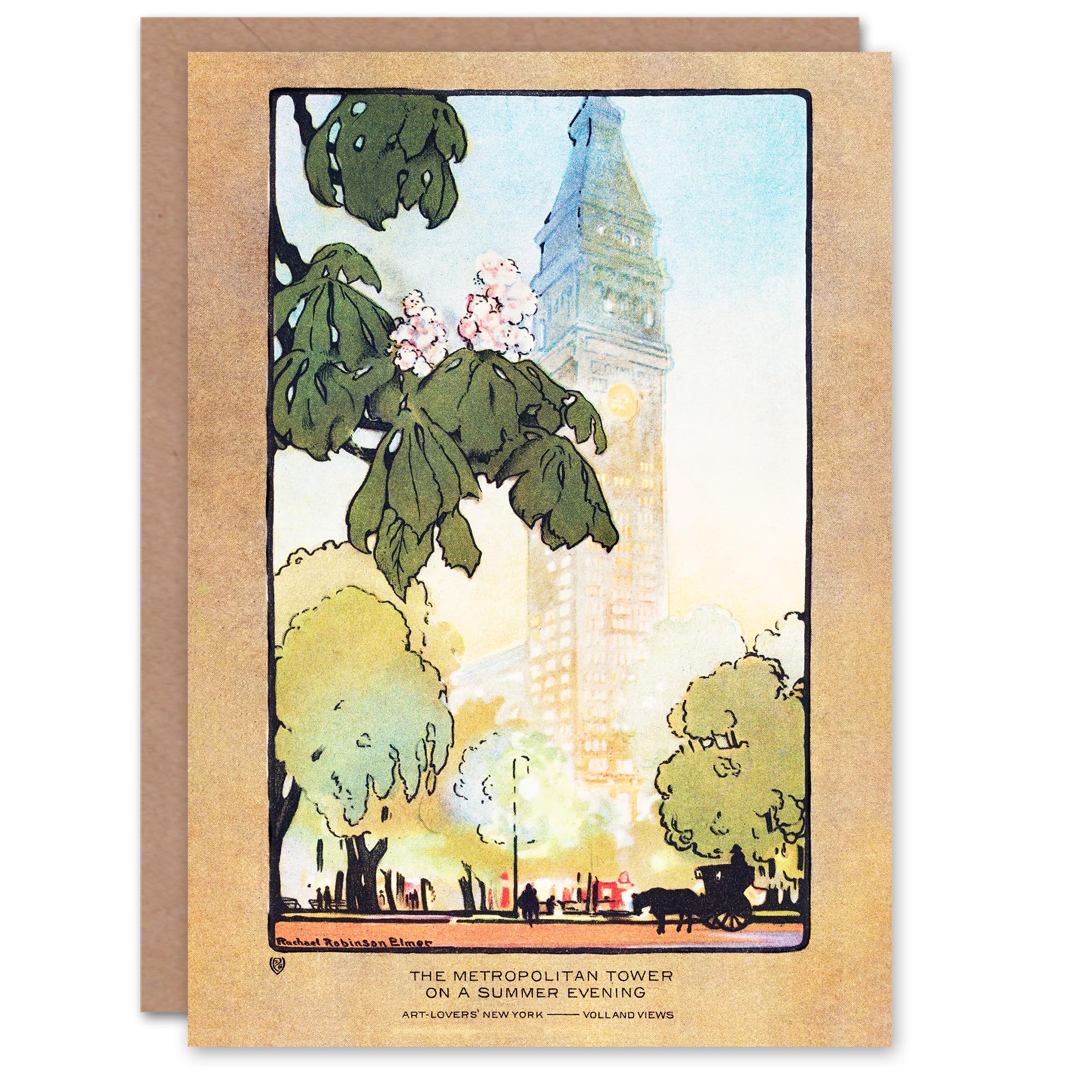 Artery8 Rachael R Elmer Art Card Metropolitan Tower Vintage Postcard