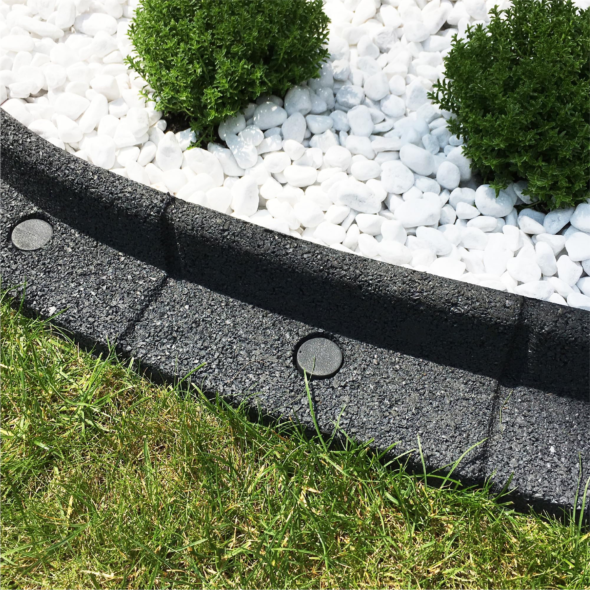 FlexiBorder – Bordure de Jardin Flexible - Bordure Jardin Exterieur pour Gazons, Allées, Surplombs et Pelouses Artificielles - Gris – Longueur de 6 x 1m