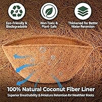 Vista 3 de Paquete de 4 macetas colgantes de metal de 8 pulgadas para exteriores, maceta colgante, soporte redondo y moderno, accesorio de jardín