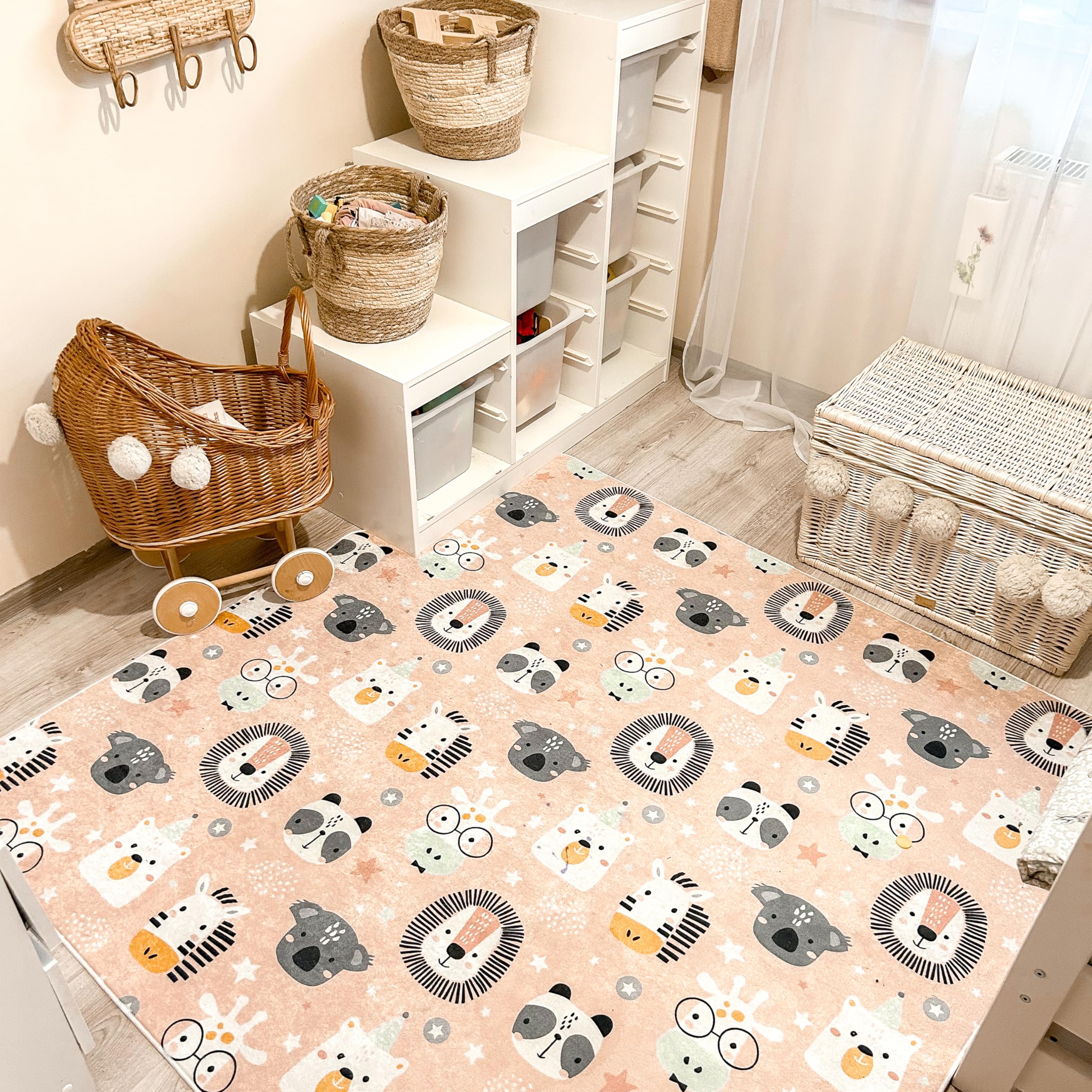 HAMUR HOME Tapis de Jeux pour Bébé Antidérapant Pliable 150 x 150 cm Lavable